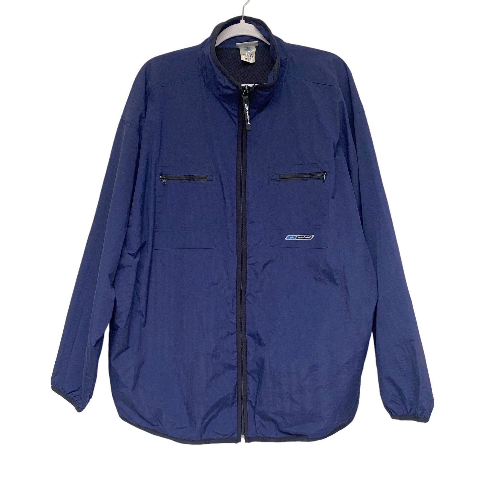 Reebok Vintage Reebok Mens Size XL Blue Zip Windbreaker Jacket Size US XL / EU 56 / 4 - 2 Thumbnail