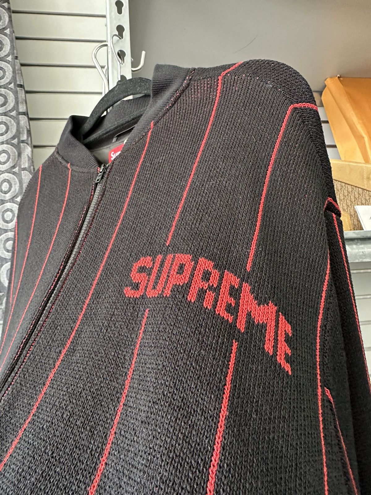 Supreme SS23 SUPREME PINSTRIPE VARSITY ZIP UP SWEATER Size US XXL / EU 58 / 5 - 3 Thumbnail