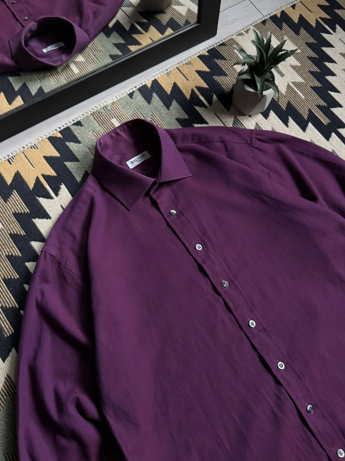 Balmain Vintage Balmain Luxury Button Up Shirt Size US XL / EU 56 / 4 - 4 Thumbnail
