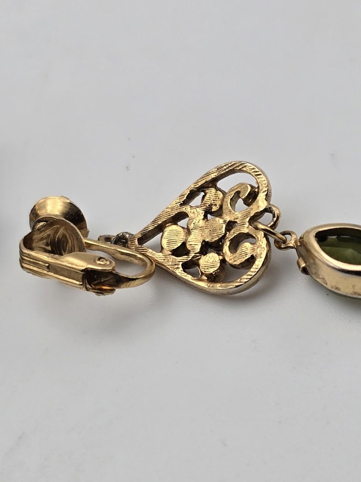 Other Vintage Filigree Brooch Earrings Blue & Green Stones Size ONE SIZE - 7 Thumbnail