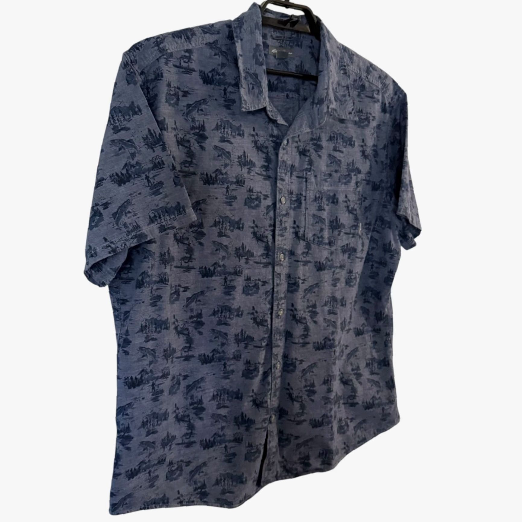 Eddie Bauer Eddie Bauer Button-Up Shirt Blue Men's XL Cotton Outdoor Casual Pockets Short Sleeve 100% Cotton Shirt Size US XL / EU 56 / 4 - 3 Thumbnail