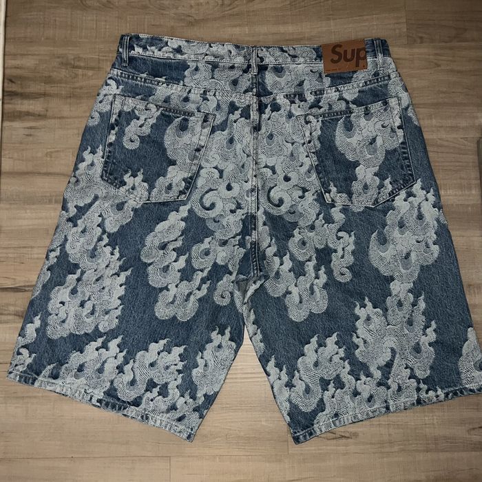 Supreme Supreme Flames Jacquard Baggy Denim Short Size 36 | Grailed