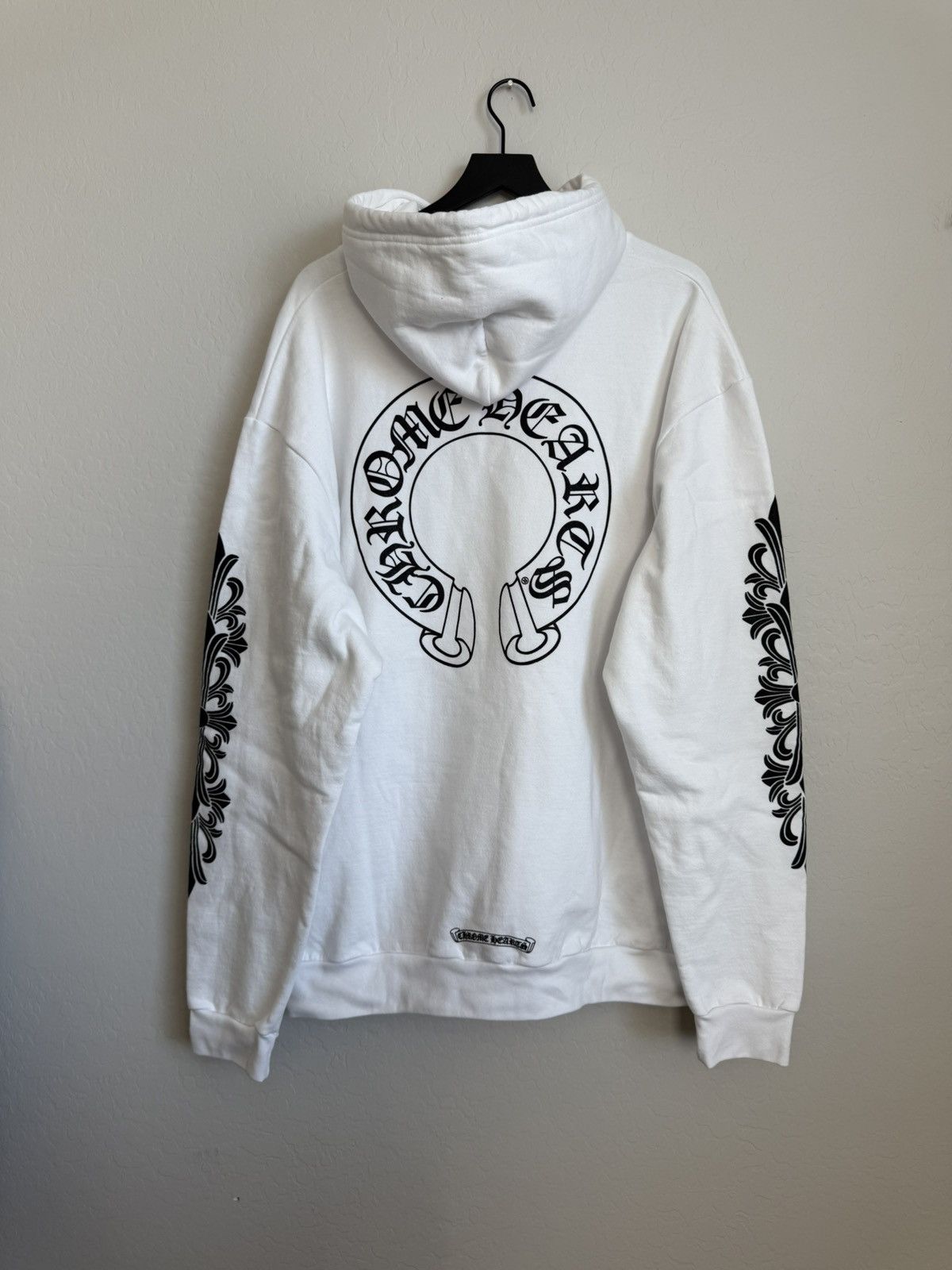 【Chrome Hearts】 正規品★ Horseshoe Floral Hoodie White Chrome Hearts Horseshoe Floral Zip Up Hoodie White Men's