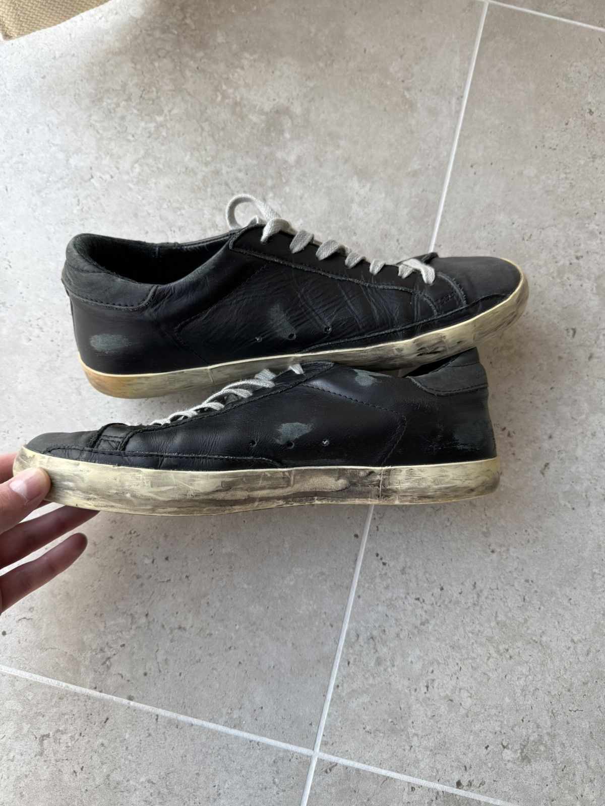 Golden Goose Golden Goose Superstar All Black Leather Sneakers Size US 9 / EU 42 - 5 Thumbnail