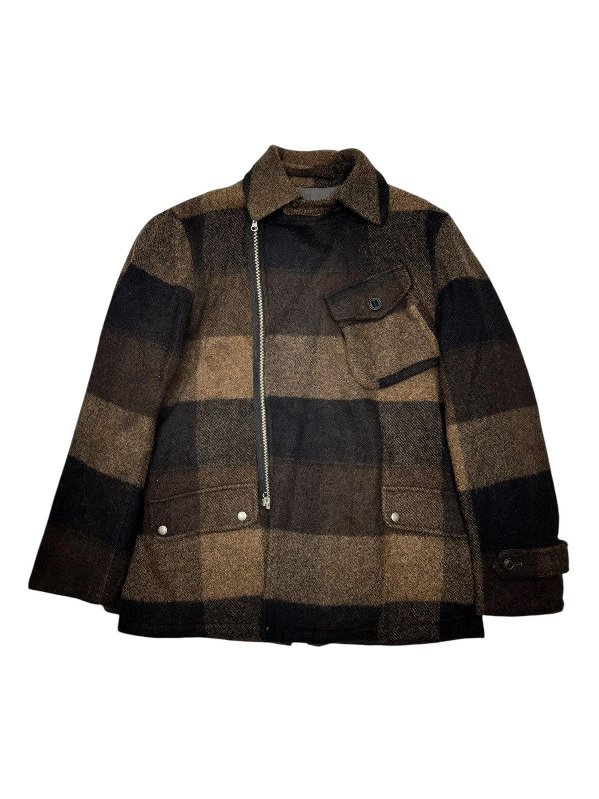 PPFM PPFM AW02 Wool Plaid Belted Moto Jacket Size US L / EU 52-54 / 3 - 6 Thumbnail