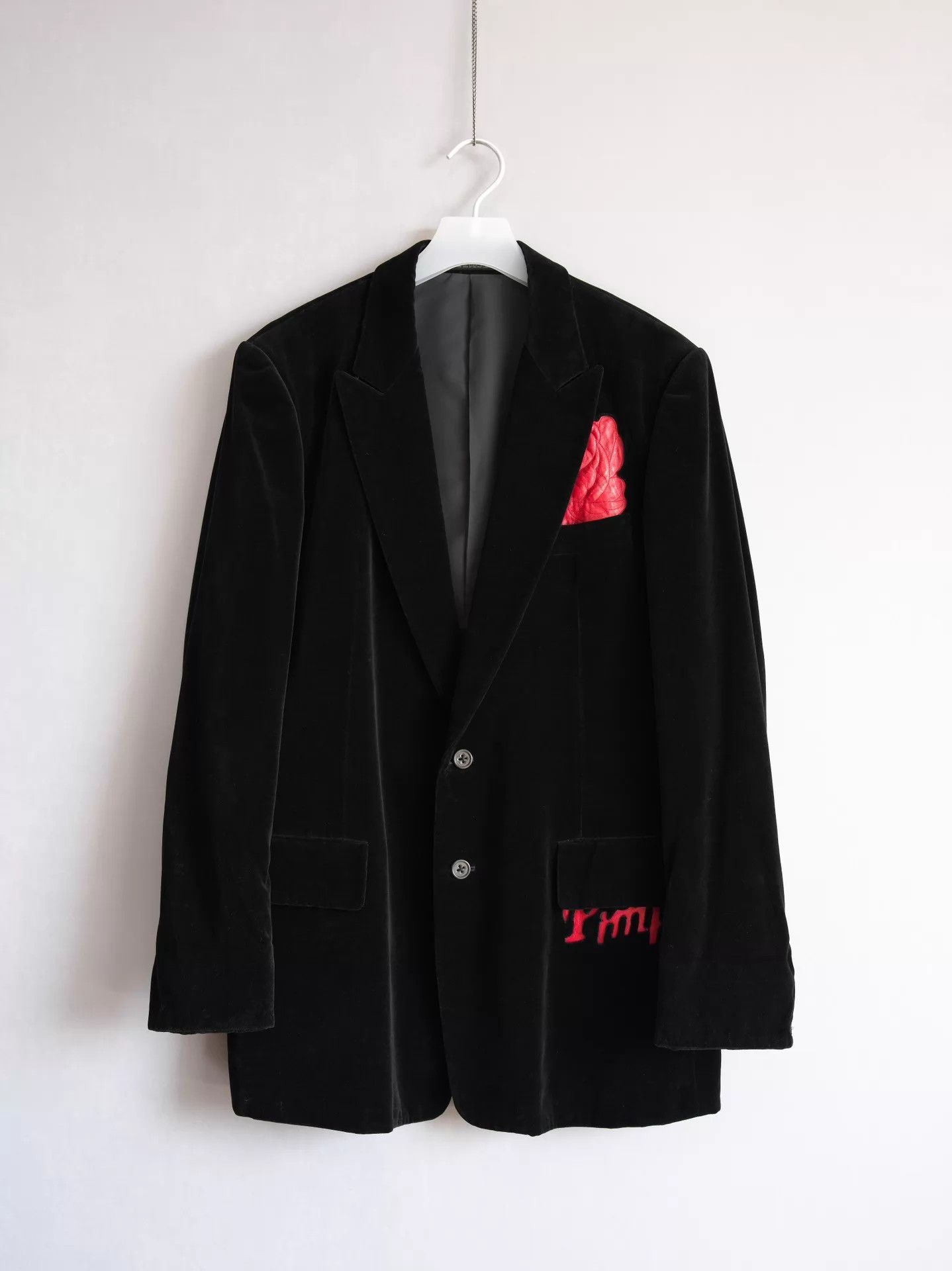 Yohji Yamamoto Yohji Yamamoto 03AW Black Velvet Rose Leather Jacket Size US L / EU 52-54 / 3 - 2 Thumbnail