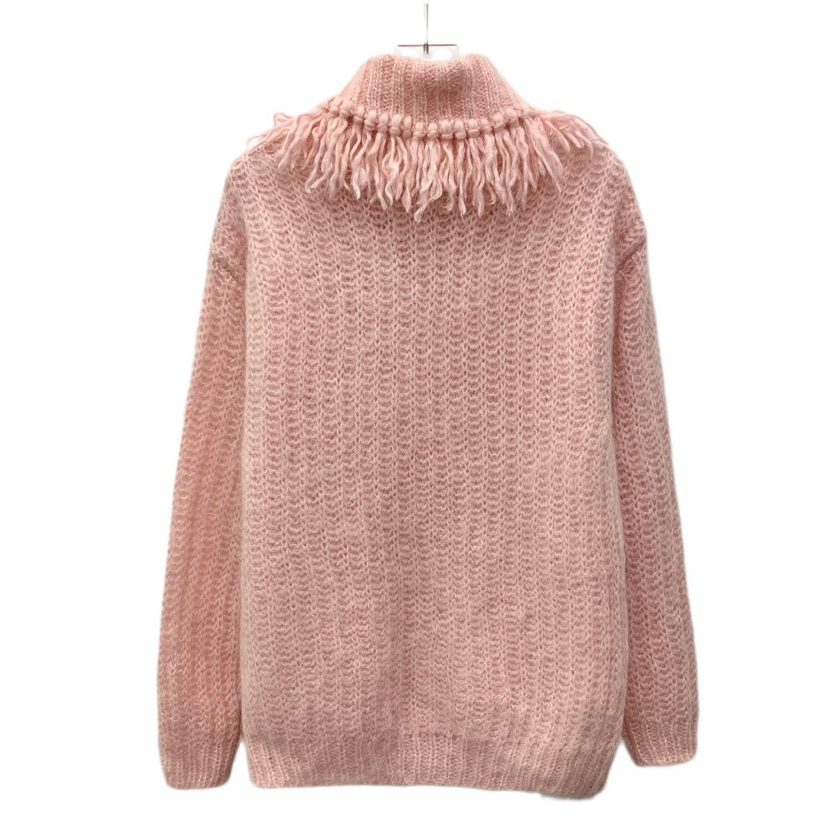 Miu Miu Miu Miu Pink Mohair Fringe High Neck Long Sleeve Sweater Size S / US 4 / IT 40 - 2 Thumbnail