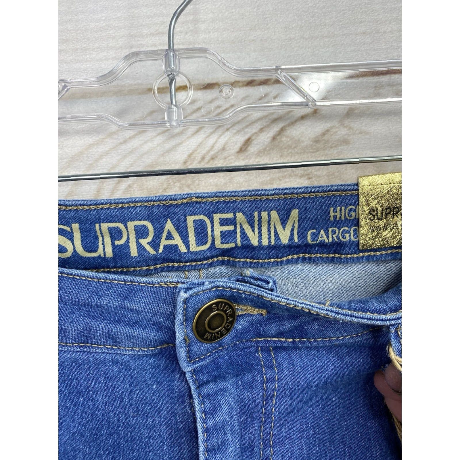 Supra SUPRA Denim 15 High Rise Jeans Distressed Dark Wash 5-Pocket Cotton Blend Jeans Womens Juniors Size 15 Blue Stretch NWT Size 36" / US 14 / IT 50 - 6 Thumbnail