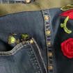 Sunflower upcycled Levis tote bag Size ONE SIZE - 8 Thumbnail