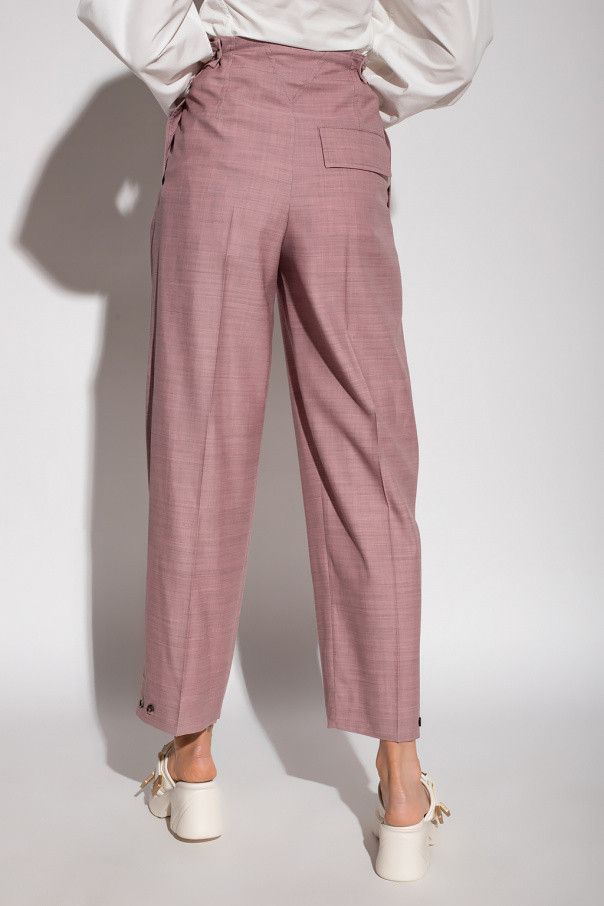 Bottega Veneta o1w1db10825 Tailoring Wool Trouser in Pink Size 32" / US 10 / IT 46 - 4 Thumbnail