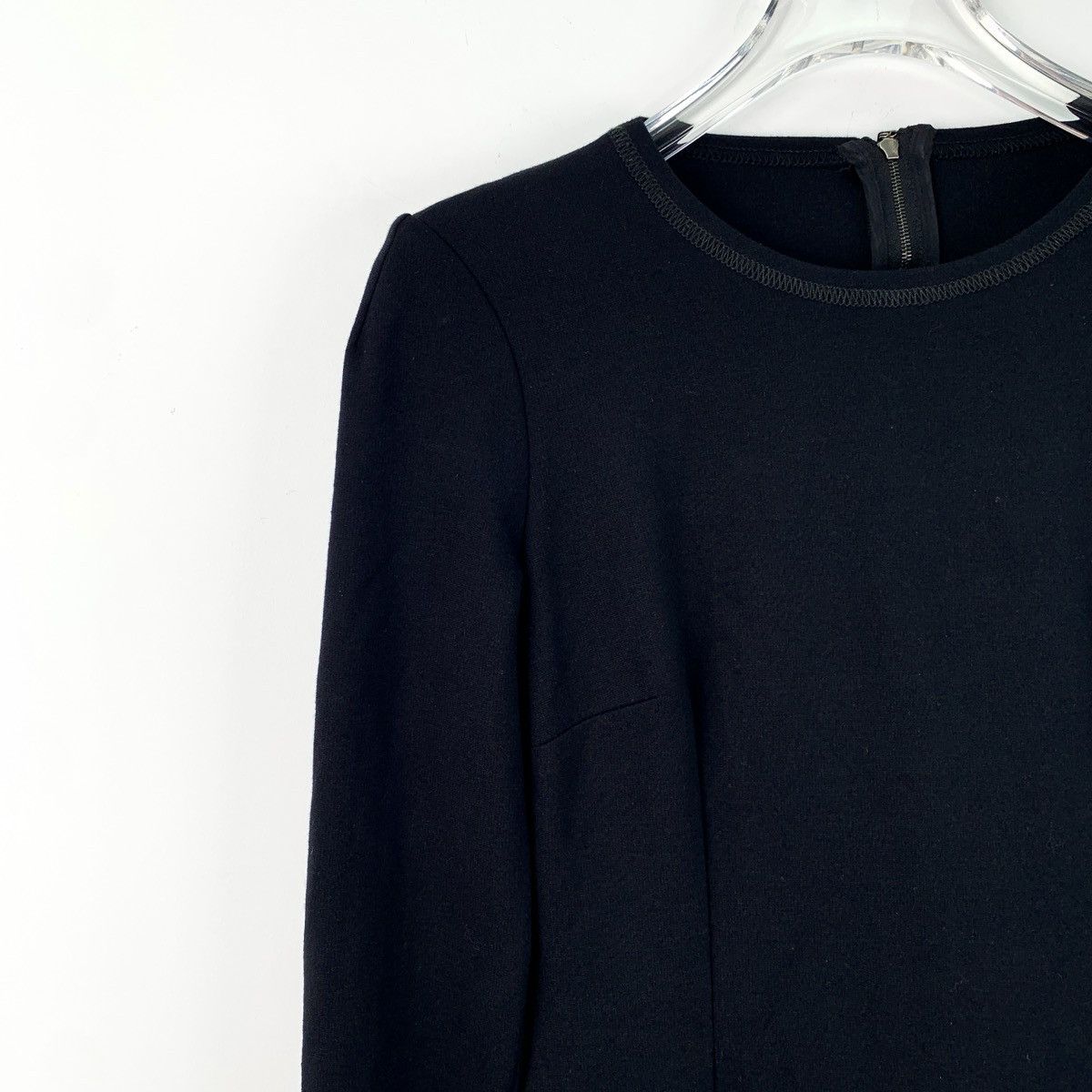 Dolce & Gabbana Dolce&Gabbana Black Logo Gold Label Long Sleeve Dress K26WX Size S / US 4 / IT 40 - 2 Thumbnail