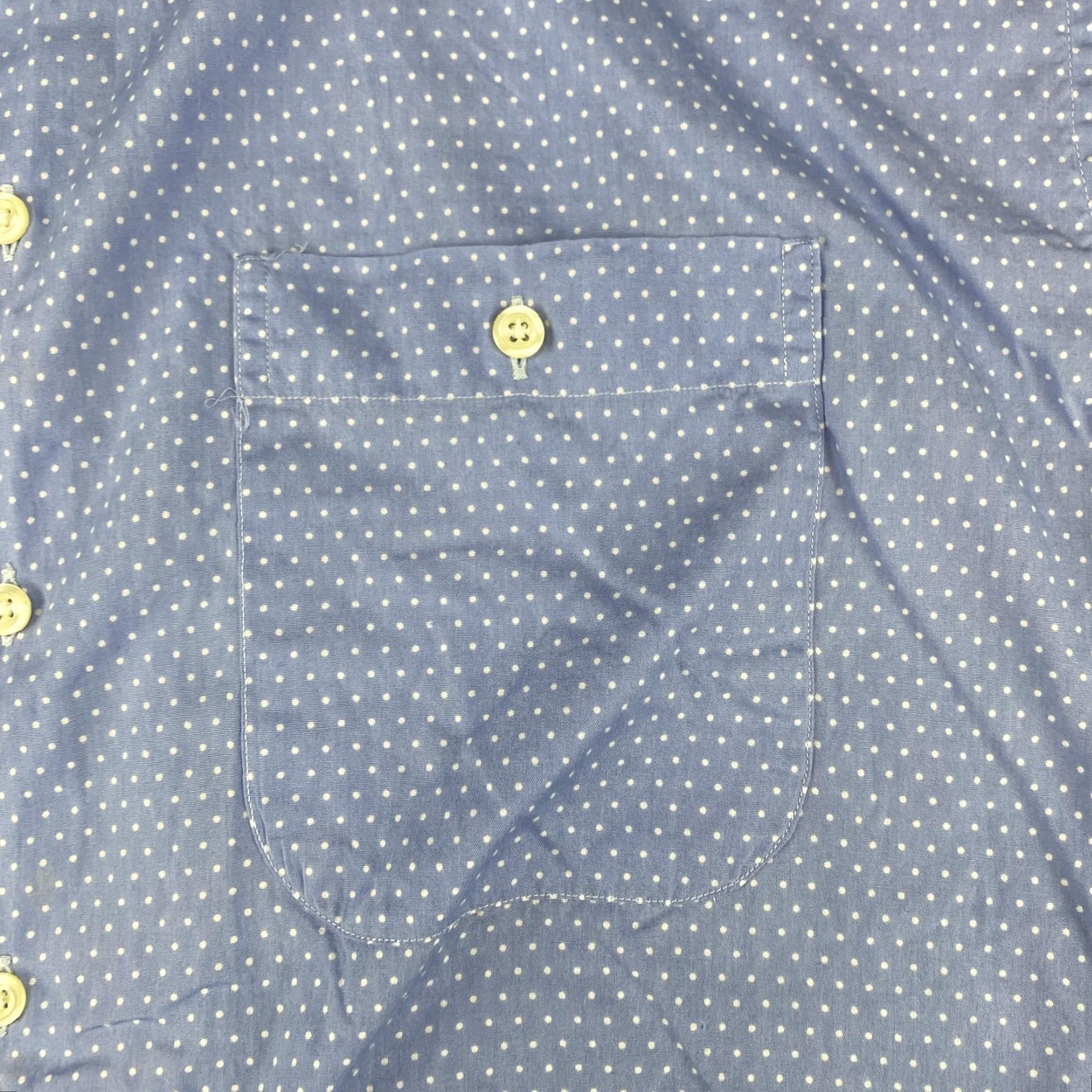 Vintage Bullock & Jones Shirt Mens Large Blue White Dot Short Sleeve Button Up Pocket Size US L / EU 52-54 / 3 - 4 Thumbnail