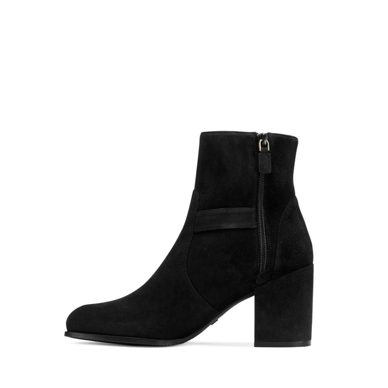 Stuart Weitzman Stuart Weitzman Benedicta Bootie Black Suede Gold Buckle Sz Size US 8 / IT 38 - 2 Thumbnail