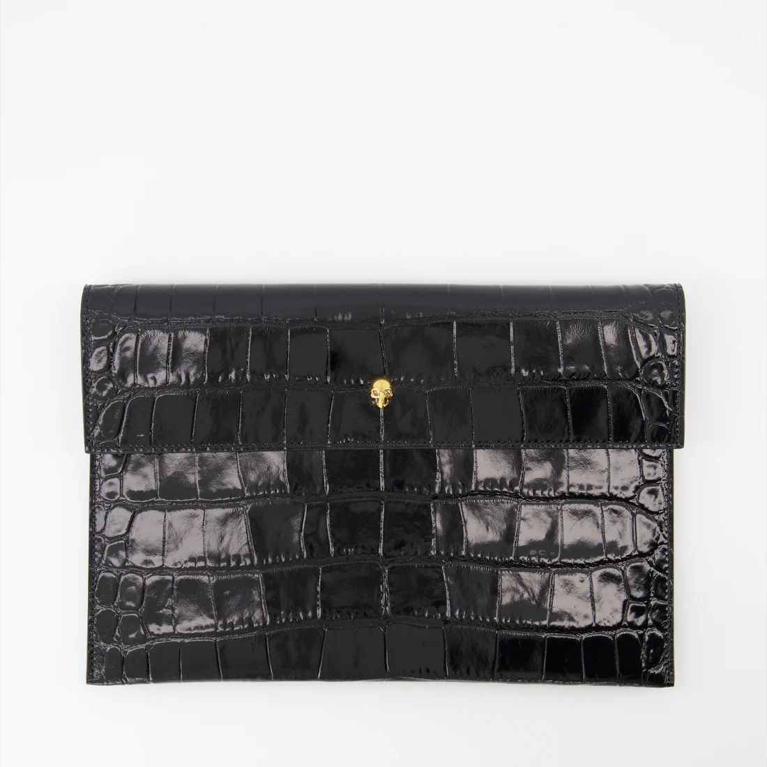 Alexander McQueen o1s22i1n1024 Size: OS / Skull Envelope Pouch in Black Size ONE SIZE - 1 Thumbnail