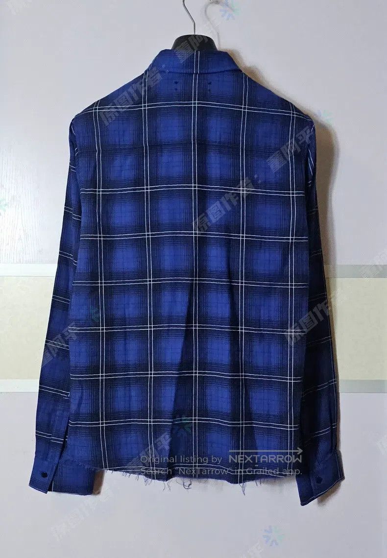 Amiri Amiri Blue Plaid Long Sleeve Shirt Size US L / EU 52-54 / 3 - 3 Thumbnail