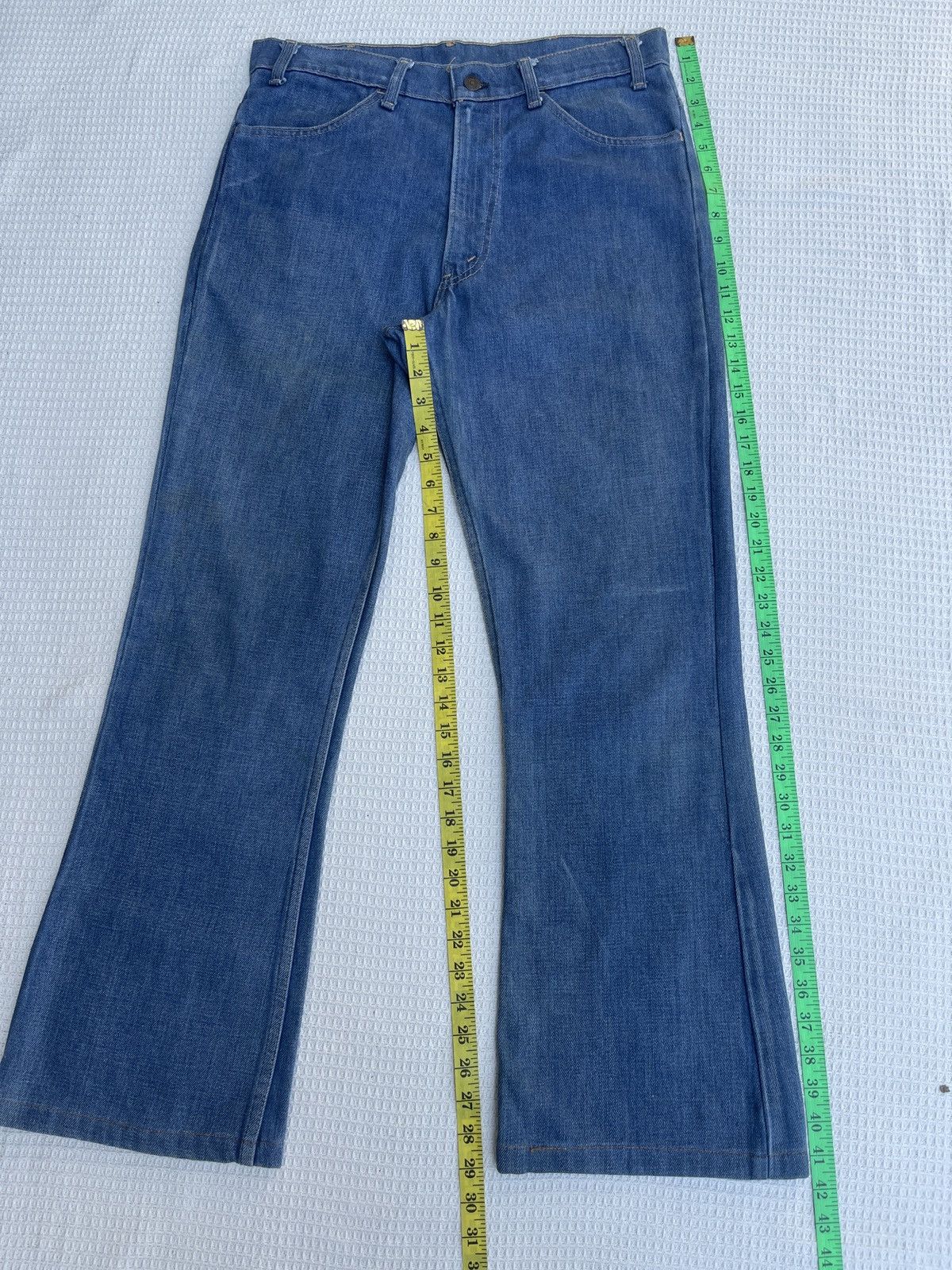 Levi's Rare🔥Vtg 70s Levis Orange Tab Flared Light Blue Jeans Size US 33 - 15 Thumbnail