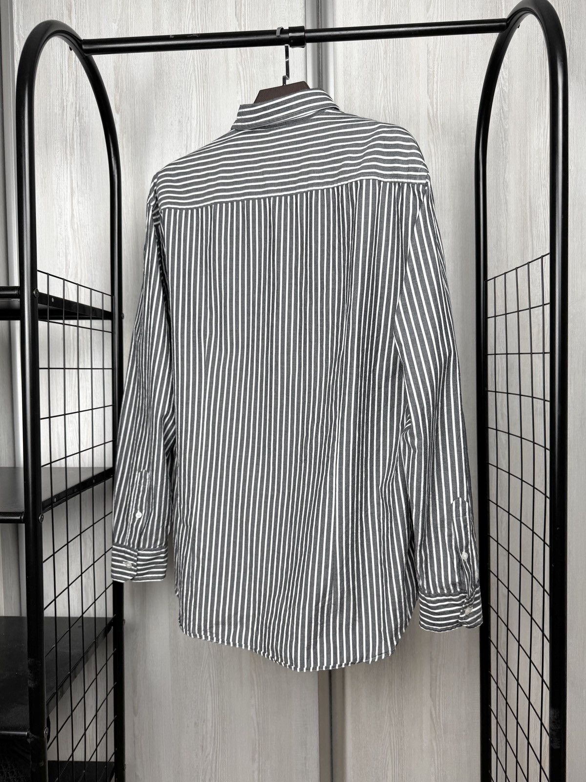 Ermenegildo Zegna Zegna Sport Striped Grey/White Cotton Shirt Pinstripe XXL Size US XXL / EU 58 / 5 - 7 Thumbnail