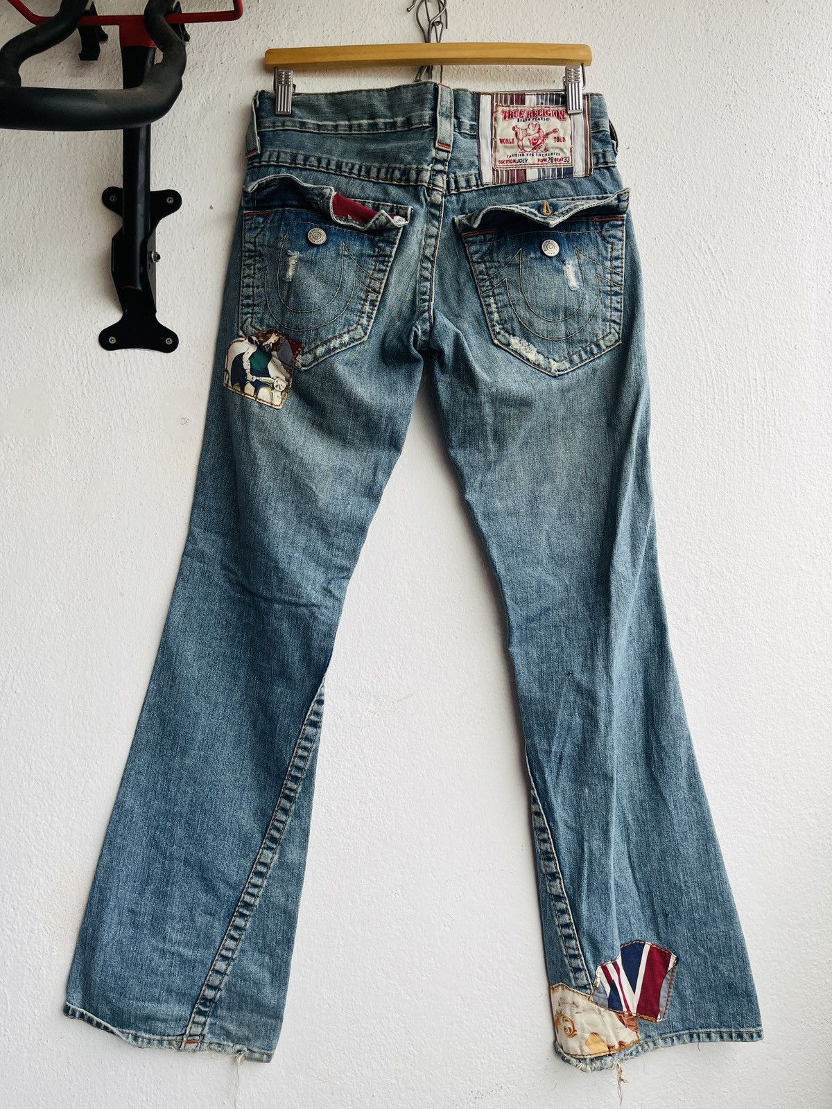 Seditionaries Flared TRUE RELIGION Distressed Patches Sashiko Jeans Size US 28 / EU 44 - 2 Thumbnail