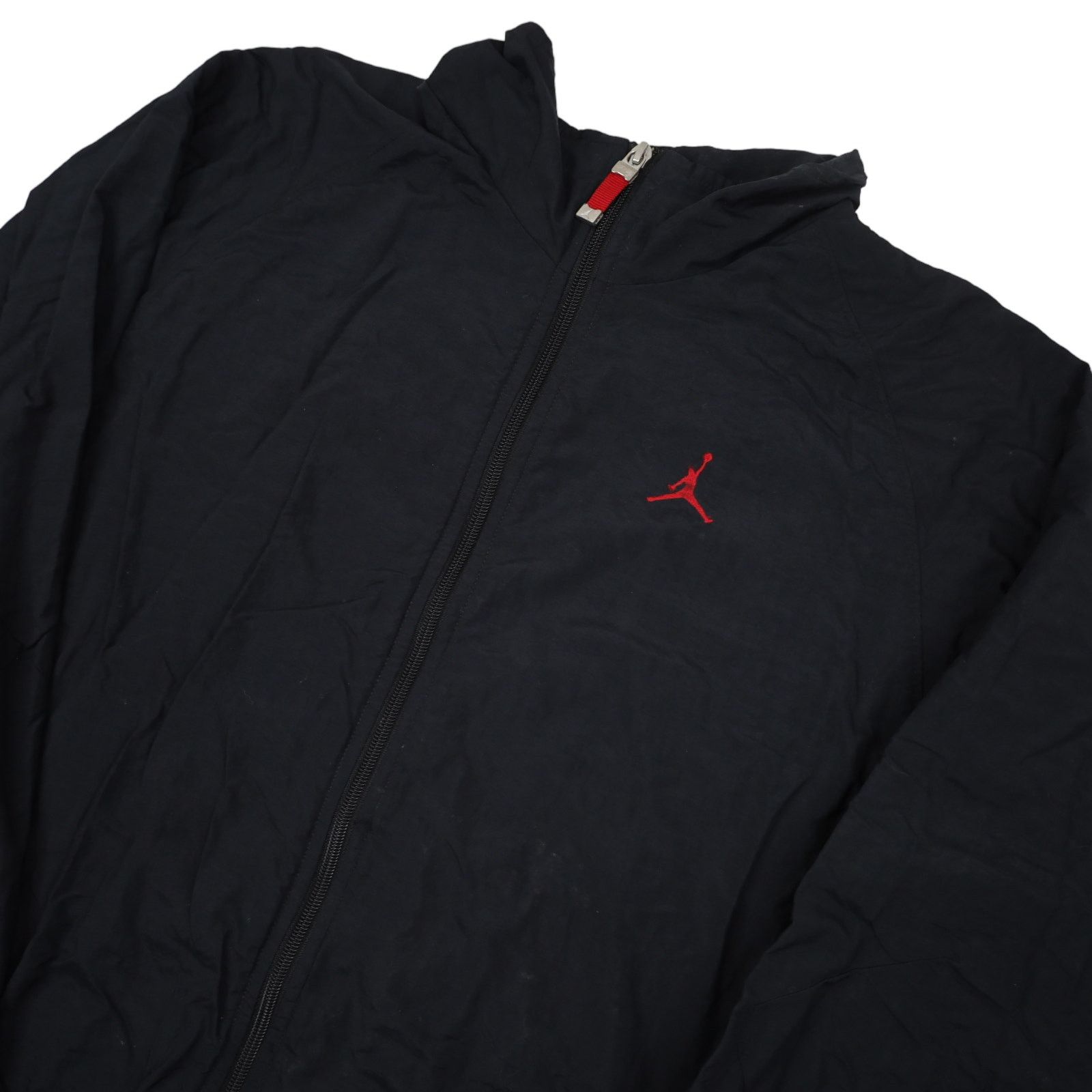Jordan Brand × Nike × Vintage Vintage Nike Air Jordan Bred Spellout Windbreaker Jacket Size US XL / EU 56 / 4 - 2 Thumbnail