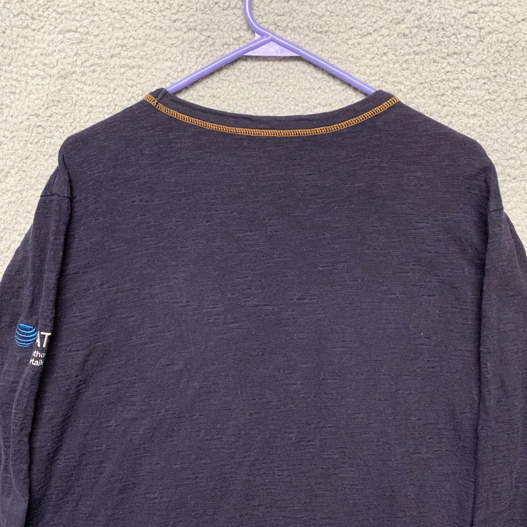 Urban Outfitters VINTAGE The Outfitters Mens Tee Size L Navy Blue 1 Zip Pocket Orange Trim Logo on Sleeve Size US L / EU 52-54 / 3 - 5 Thumbnail