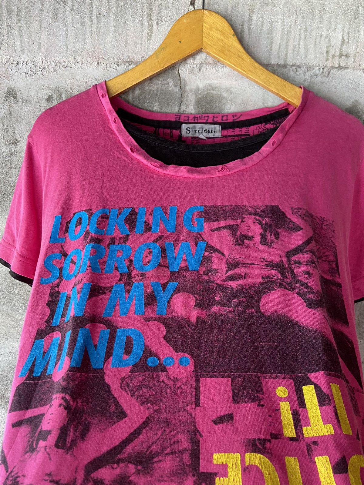 Beauty Beast × Hysteric Glamour × Japanese Brand LOCKING SORROW IN MY MIND DISTRESSED DOUBLE LAYER TEE Size US M / EU 48-50 / 2 - 5 Thumbnail