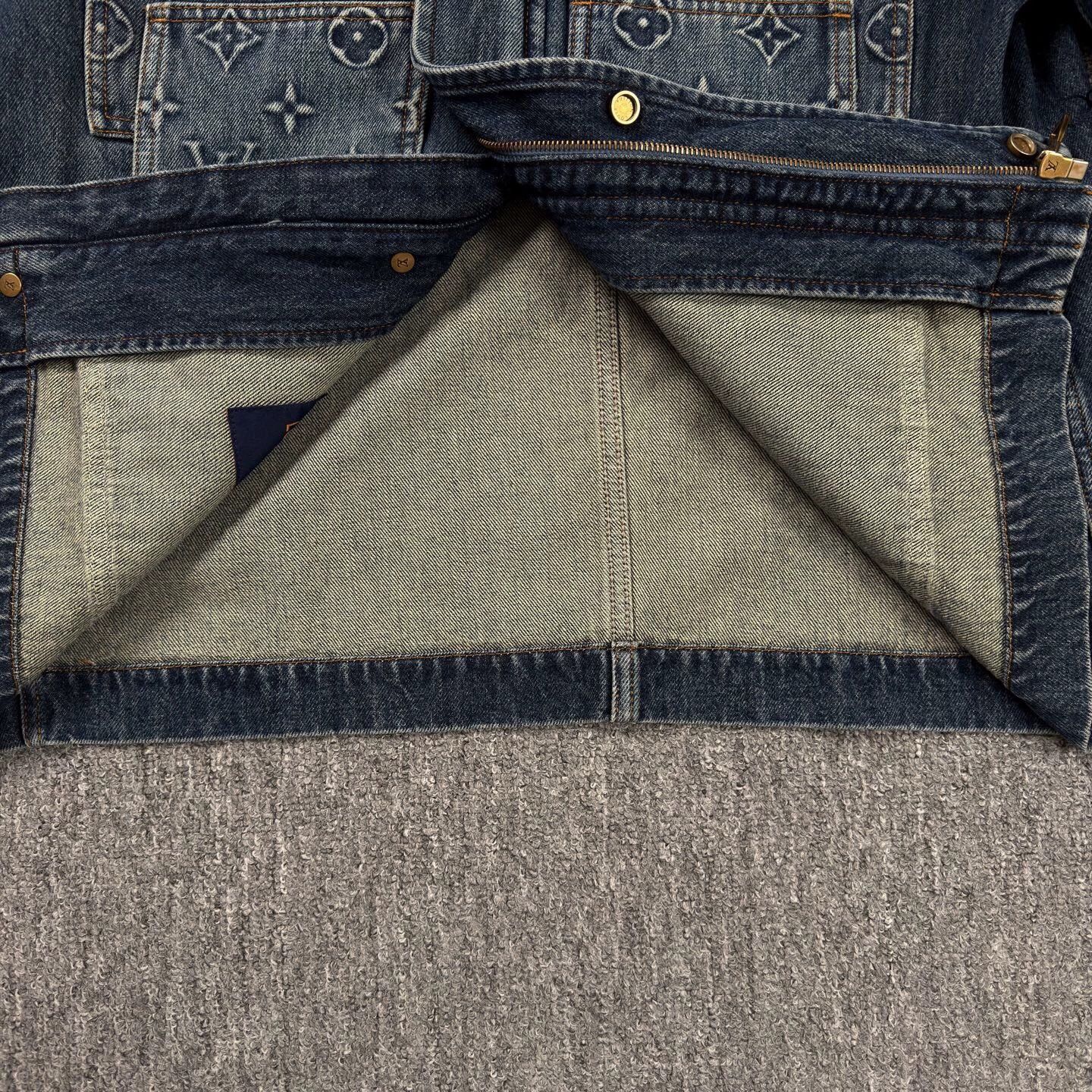 Louis Vuitton LV Navy Lumberjack Print Denim Jacket 48 Size US M / EU 48-50 / 2 - 8 Thumbnail