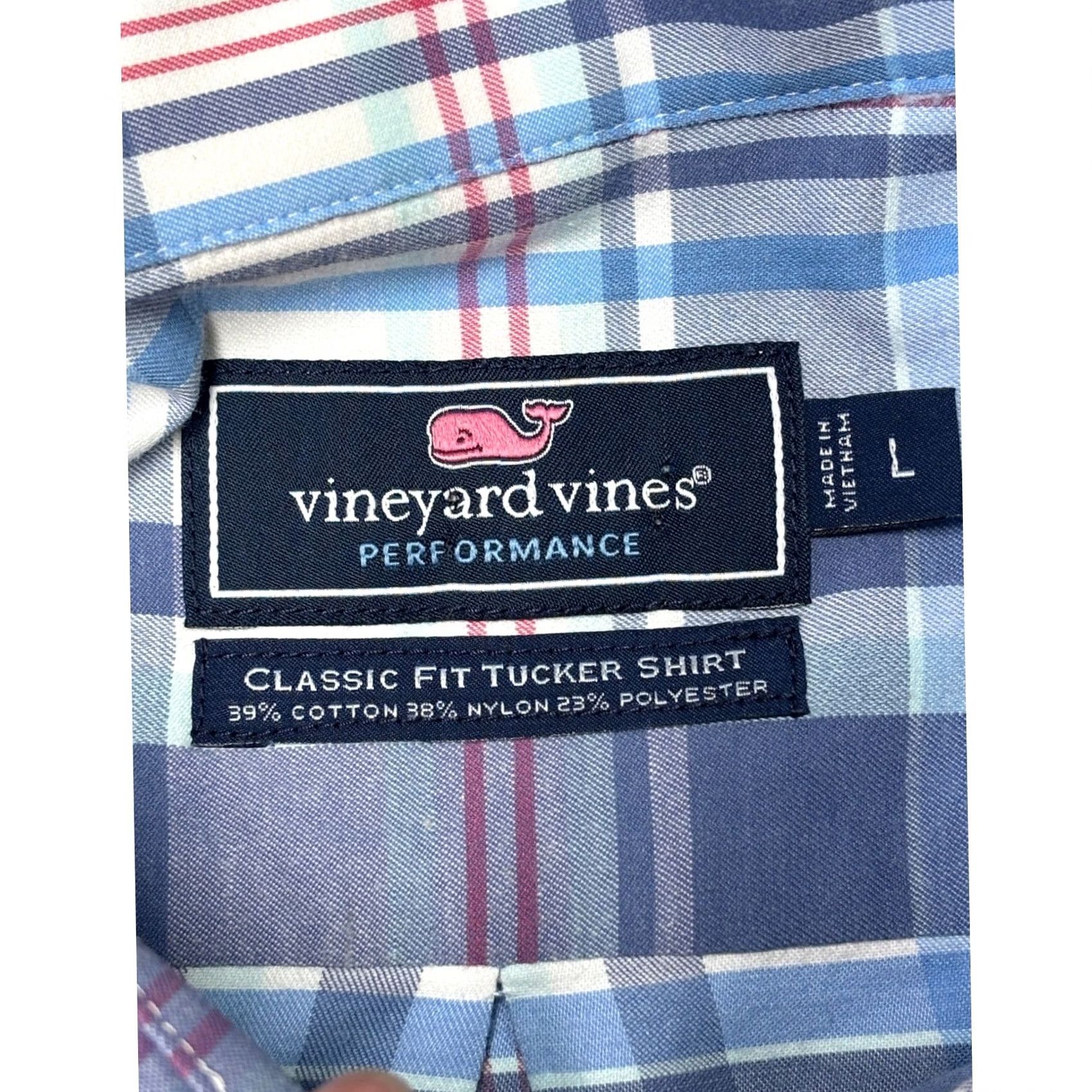 Vineyard Vines Vineyard Vines Performance Classic Fit Tucker Shirt Blue Red Plaid Mens Large Size US L / EU 52-54 / 3 - 4 Thumbnail