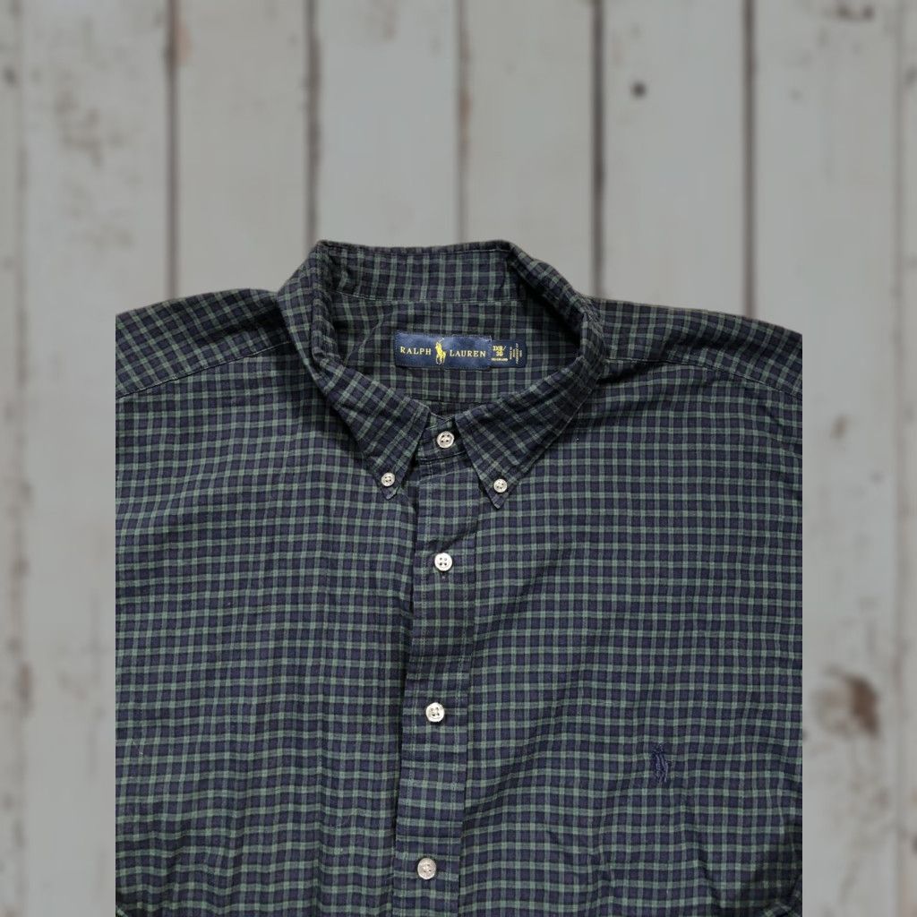 Ralph Lauren Ralph Lauren Shirt Mens Big 3X Blue Green Check Button Down Long Sleeve Casual Size US XXL / EU 58 / 5 - 1 Thumbnail