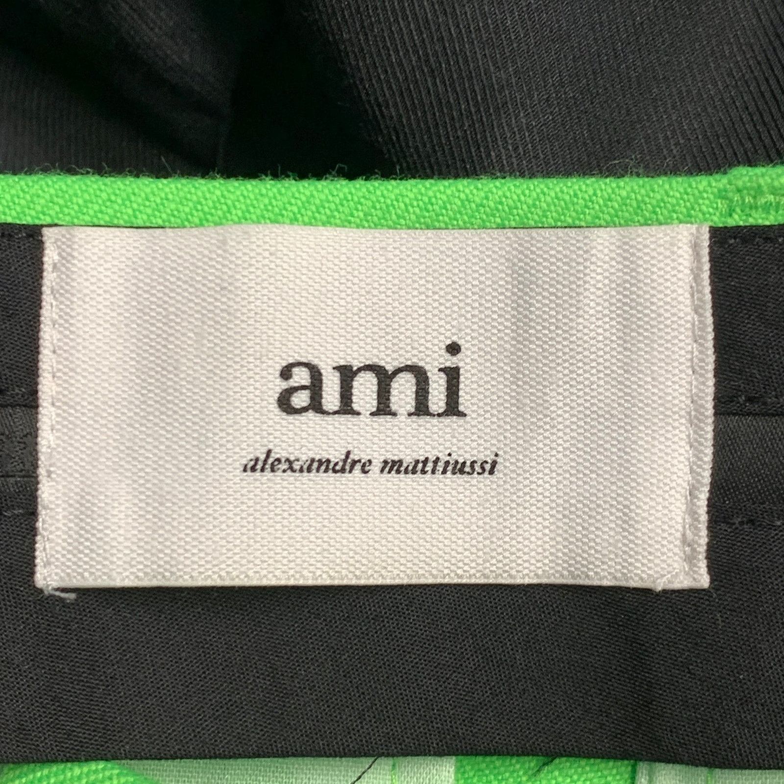 AMI Size 36 Neon Green Wool Blend Twill Notch Lapel Suit Size 36R - 11 Thumbnail