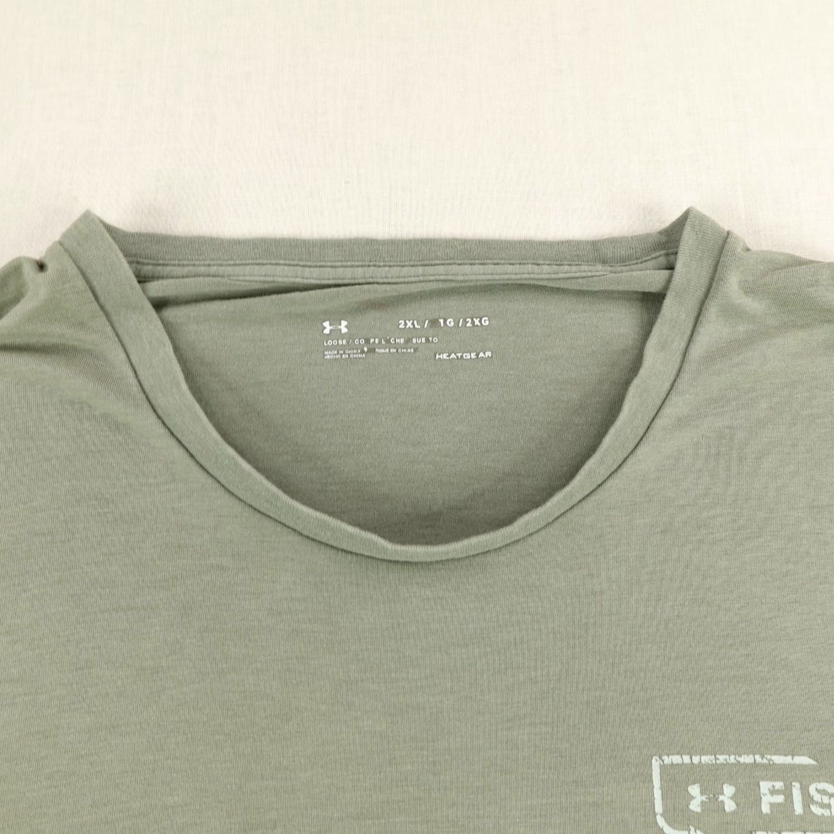 Under Armour VINTAGE Under Armour Performance T-Shirt Mens 2XL Green Fish Outdoor Sports Activewear Size US XXL / EU 58 / 5 - 2 Thumbnail
