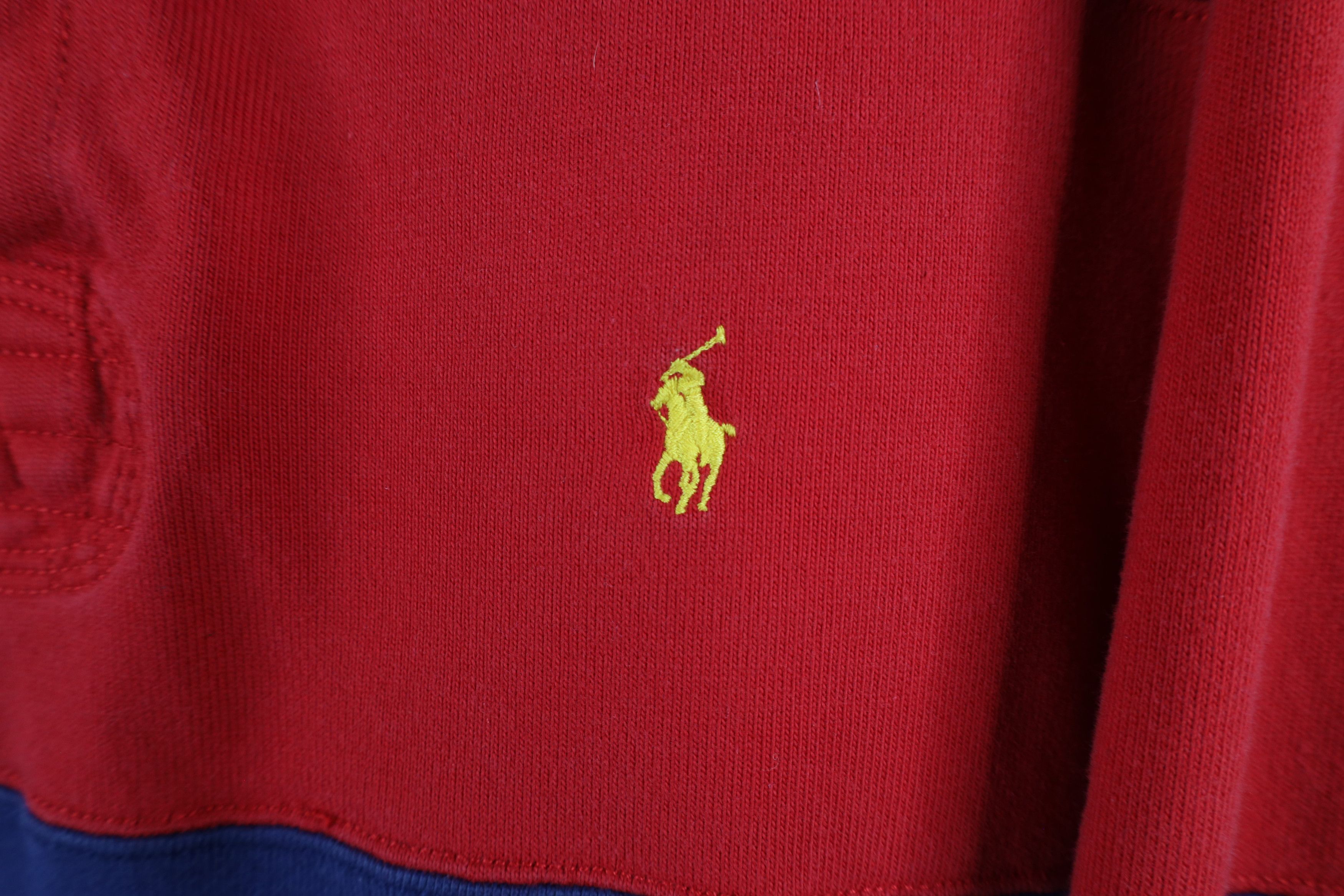Ralph Lauren × Vintage Vintage 90s Ralph Lauren Elbow Patch Long Sleeve Rugby Polo Size US L / EU 52-54 / 3 - 4 Thumbnail