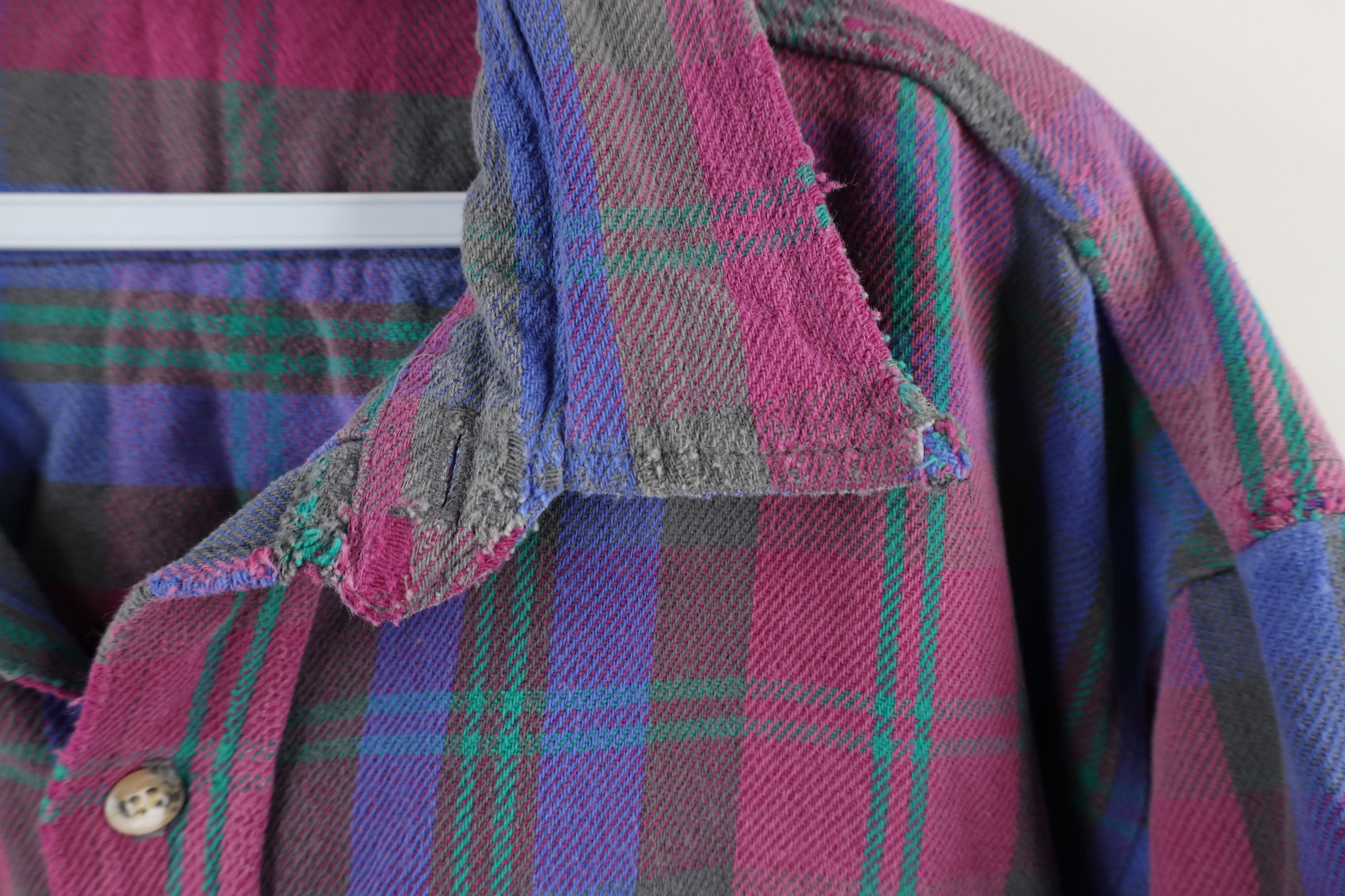 Vintage Vintage 70s Streetwear Flannel Button Shirt Plaid USA Size US XL / EU 56 / 4 - 11 Thumbnail