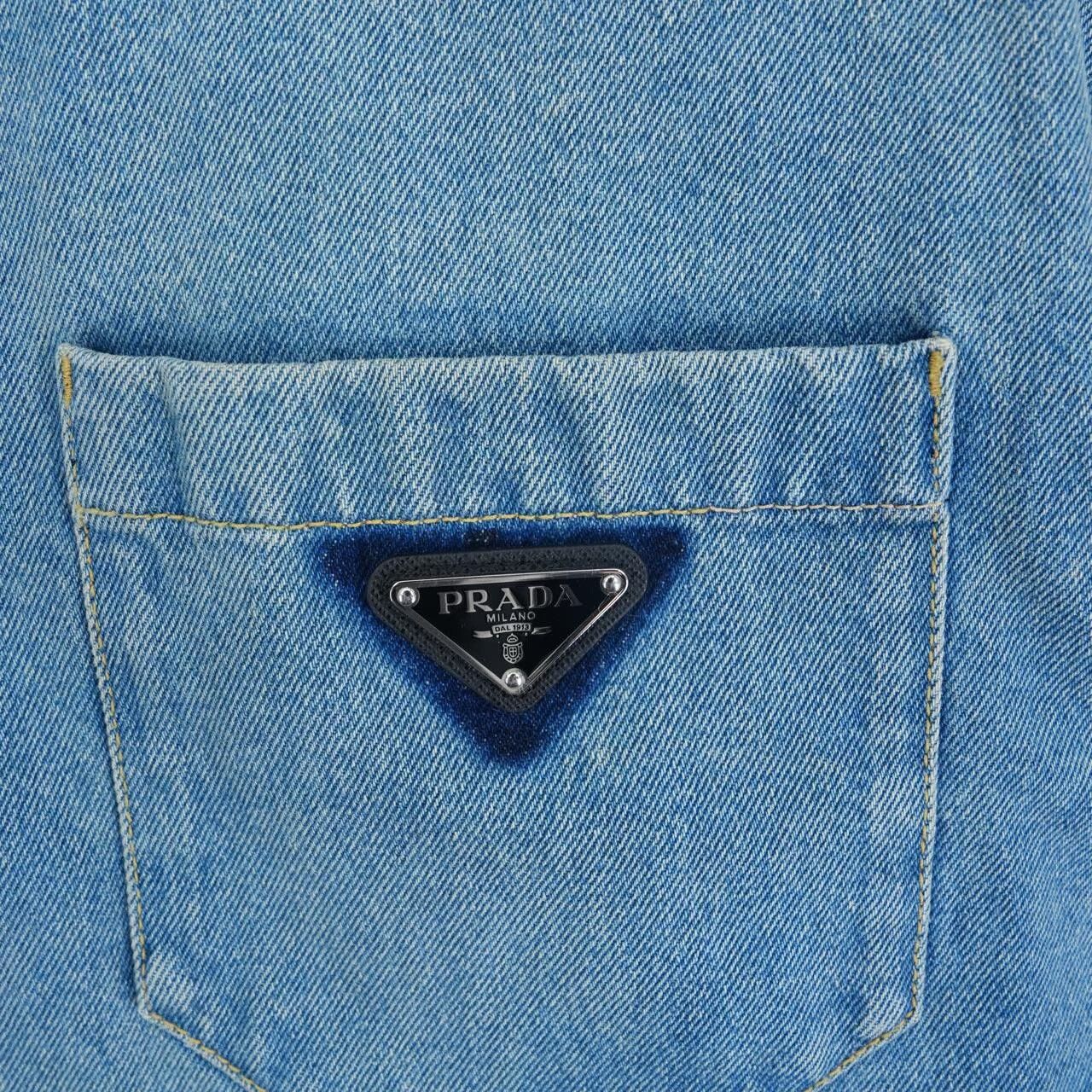 Prada prada triangle logo distressed denim jacket Size US XL / EU 56 / 4 - 3 Thumbnail