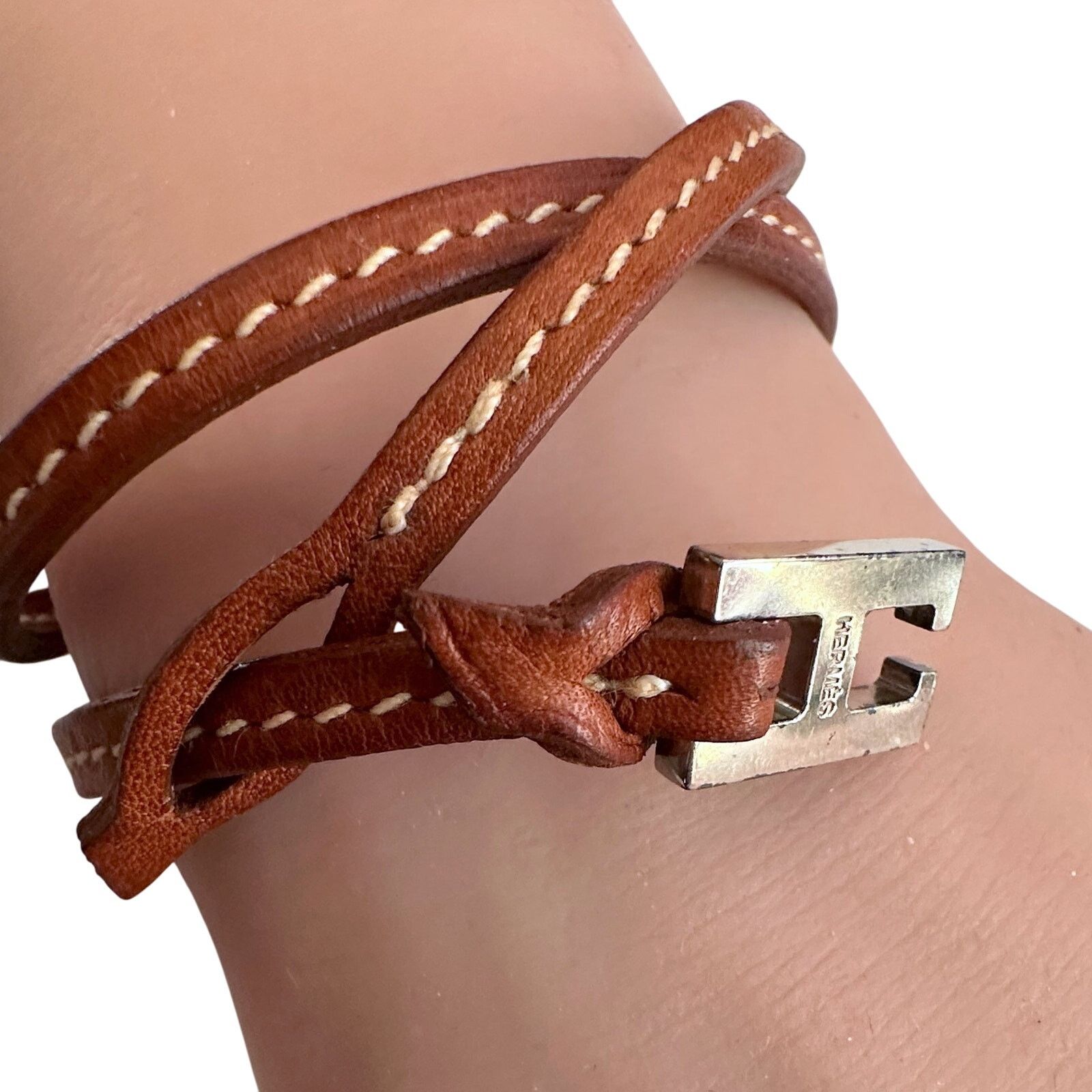 Hermes Hermes Tillet Leather Double Wrap Bracelet Size ONE SIZE - 1 Thumbnail