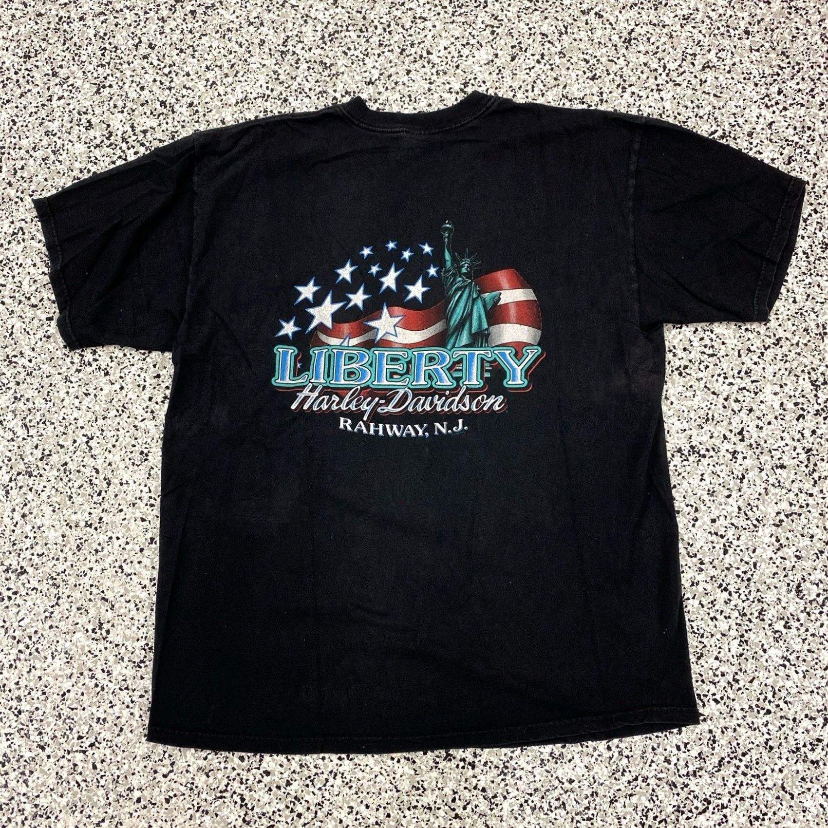 Harley Davidson VINTAGE Harley-Davidson T-Shirt Black 2XL Rahway N.J. Graphic Logo Mens Size US XXL / EU 58 / 5 - 4 Thumbnail