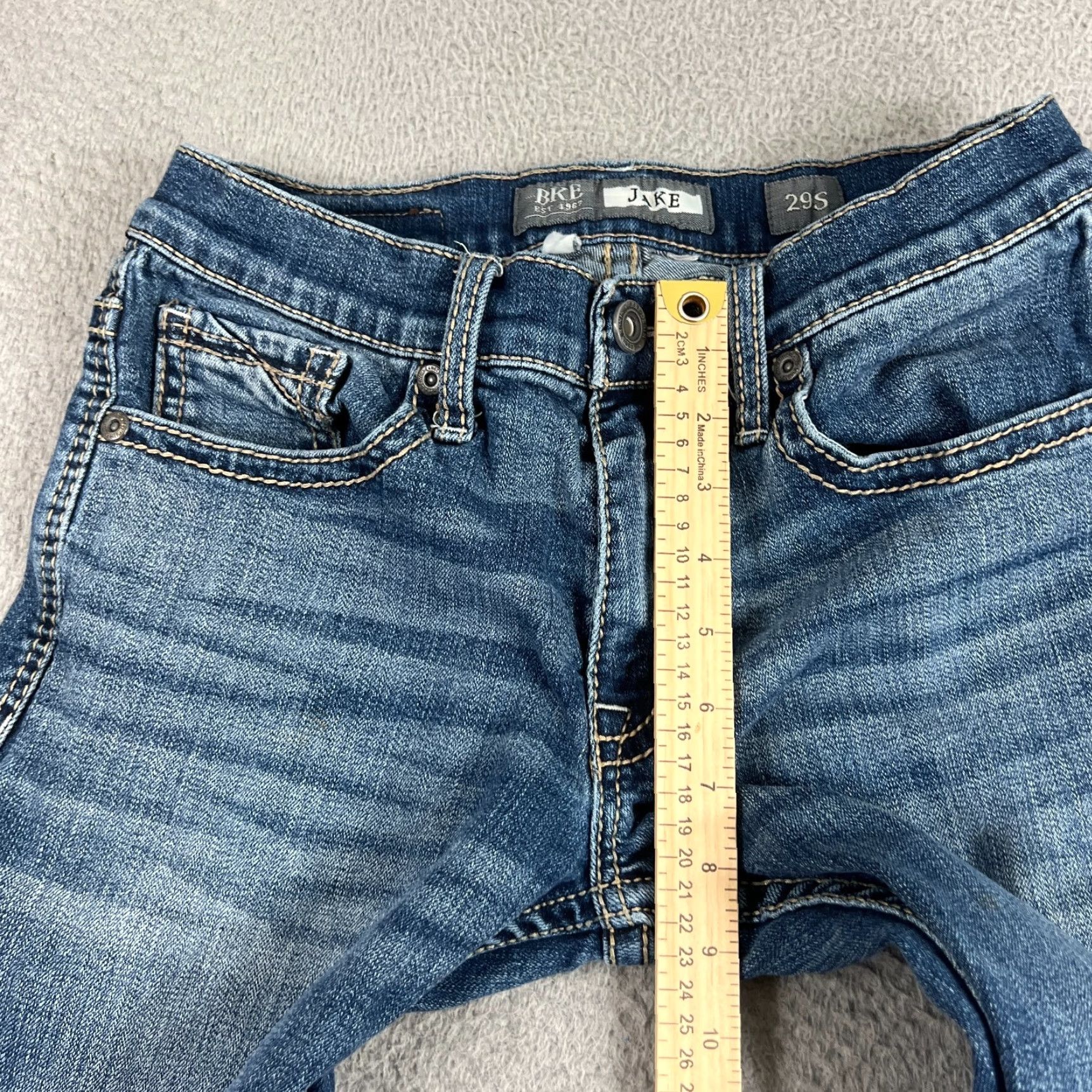 BKE VINTAGE BKE Jeans Men 29 Regular Fit Straight Stretch Dark Denim Cowboy Style Size US 29 - 7 Thumbnail