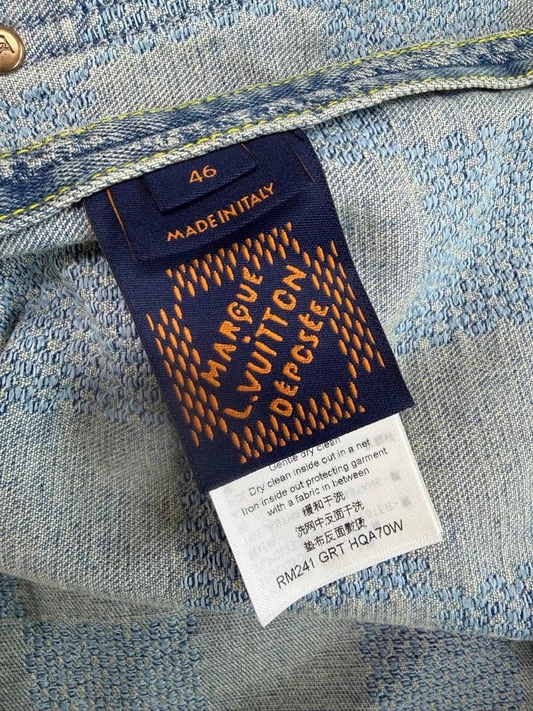 Louis Vuitton LV Pharrell Allover Logo Damier Denim Crewneck Jacket Size US S / EU 44-46 / 1 - 6 Thumbnail