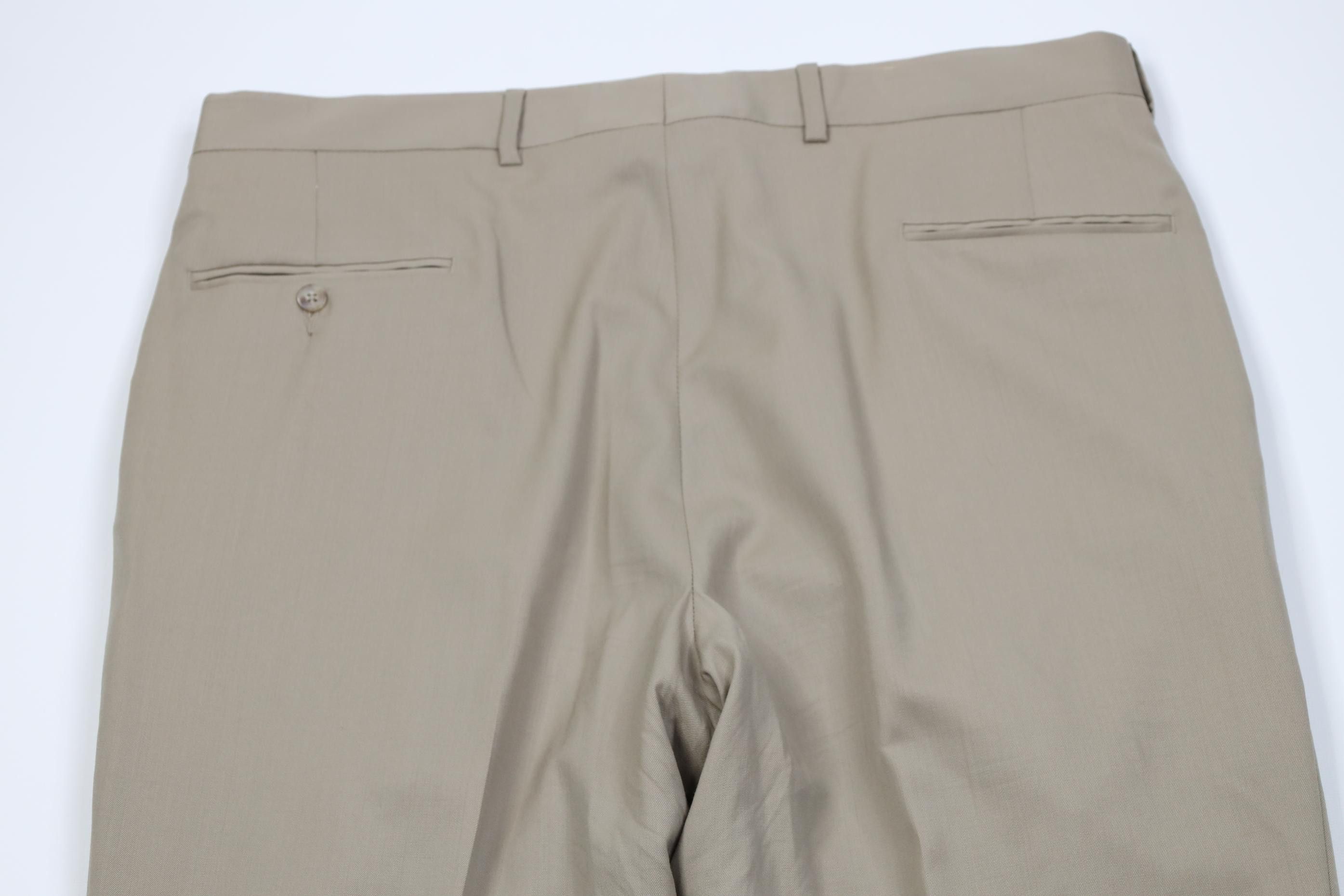 Jos. A. Bank Vintage 90s Y2K Jos A Bank Knit Wide Leg Chino Pants Beige Size US 37 - 12 Thumbnail