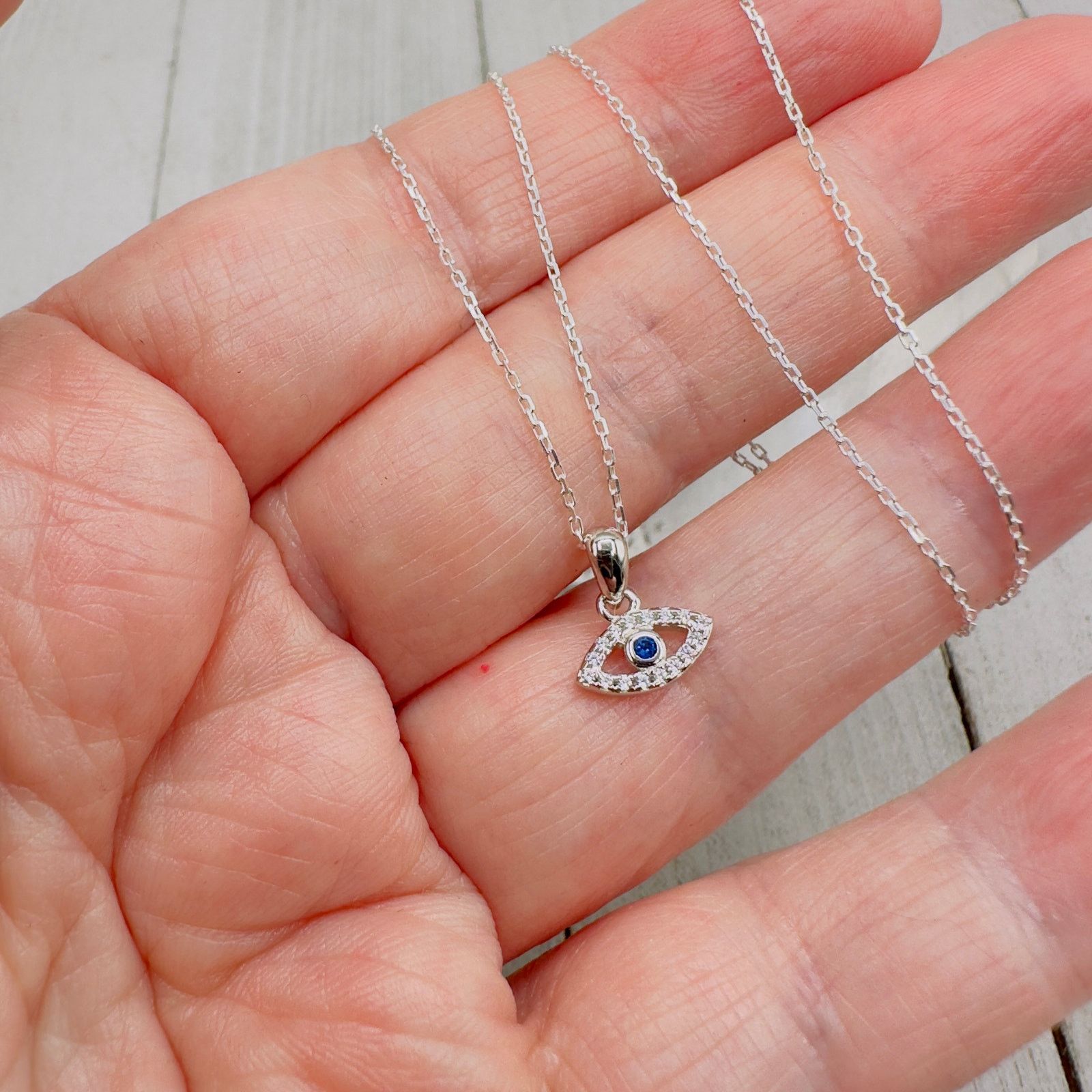 The Unbranded Brand Evil Eye Minimalist Necklace, Dainty, Cz Necklace Size ONE SIZE - 2 Thumbnail