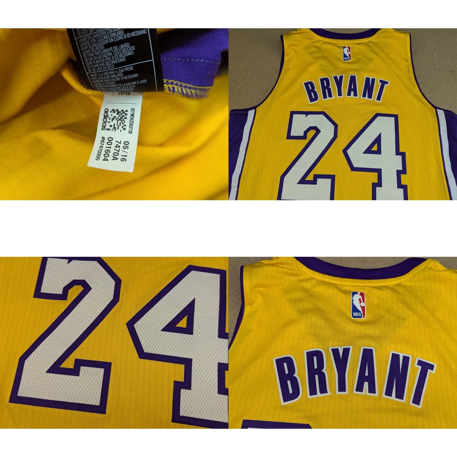 Adidas Nike Kobe Bryant 2016 Basketball Jersey Mens S Swingman adidas Yellow Short Sleeve T-Shirt Sportswear Size US S / EU 44-46 / 1 - 9 Thumbnail