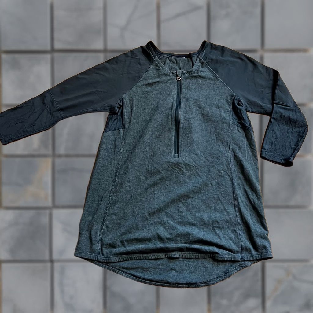 Lululemon Lululemon Spin City Shirt Womens XS Green 1/2 Zip Raglan 3/4 Sleeve Top Size XS / US 0-2 / IT 36-38 - 1 Thumbnail