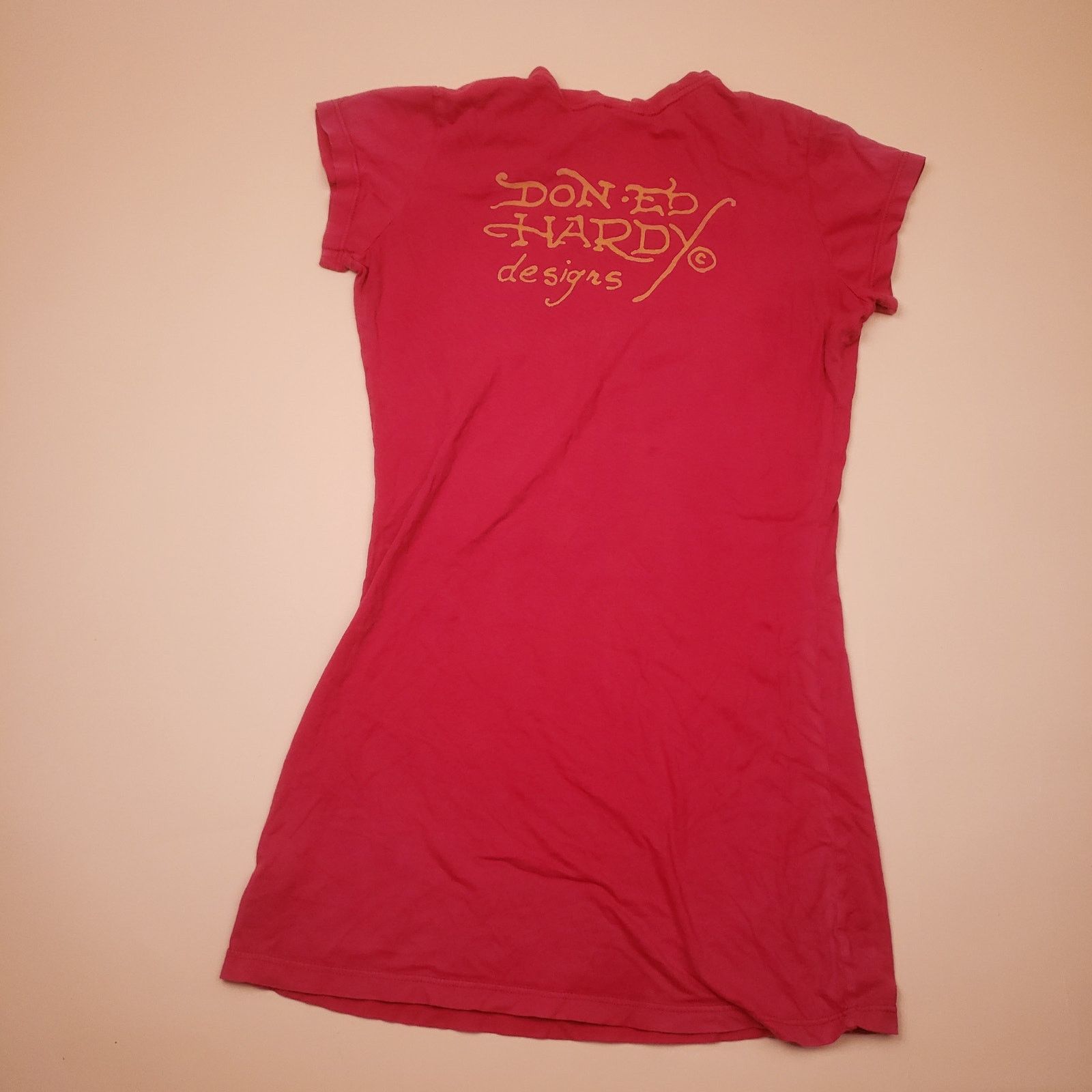 Ed Hardy Vintage y2k Ed Hardy T Shirt Dress Womens Christian Audigier Size L / US 10 / IT 46 - 2 Thumbnail