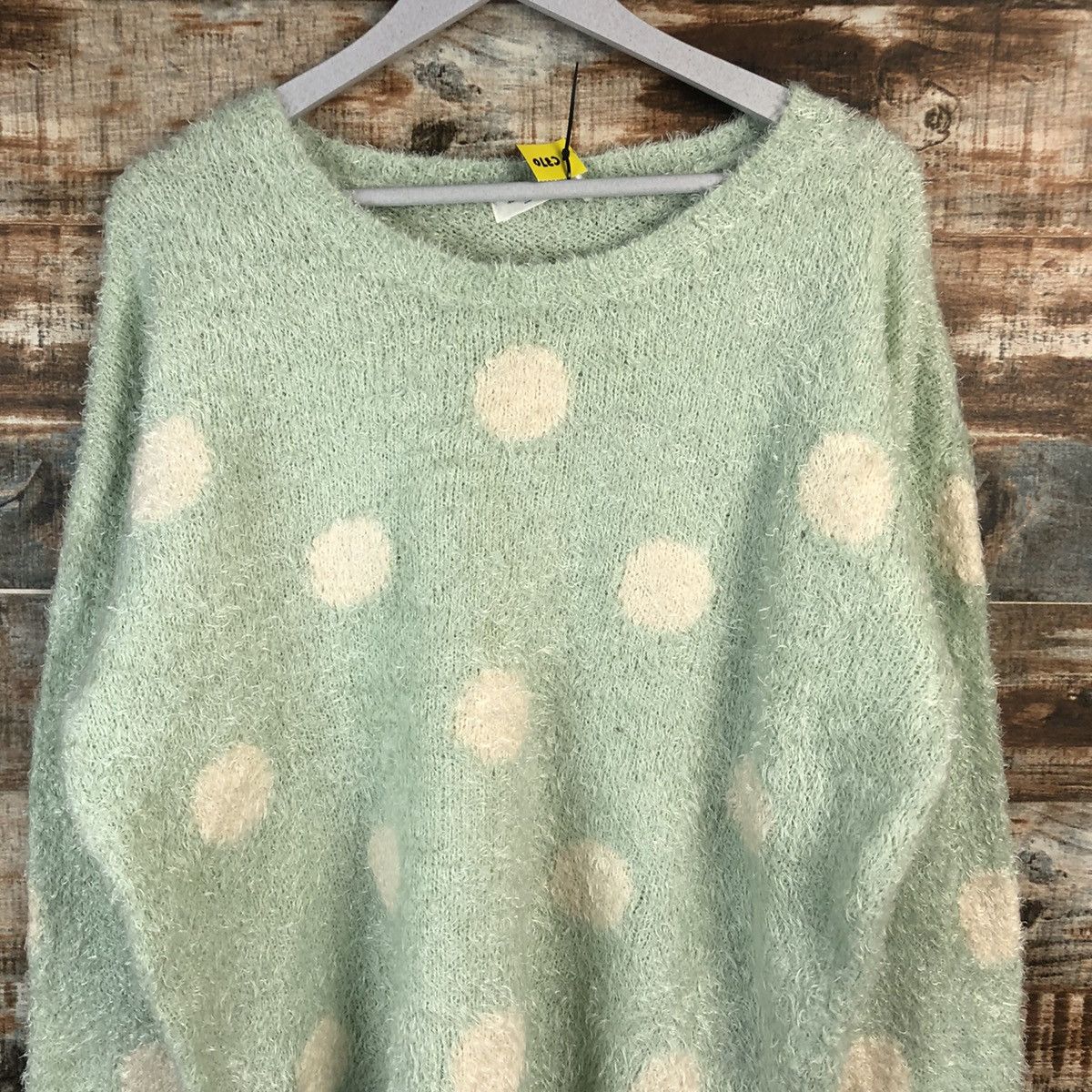 Japanese Brand DL C.O.L.Z.A Green Mohair Fur shaggy Knitwear #C370 Size L / US 10 / IT 46 - 5 Thumbnail