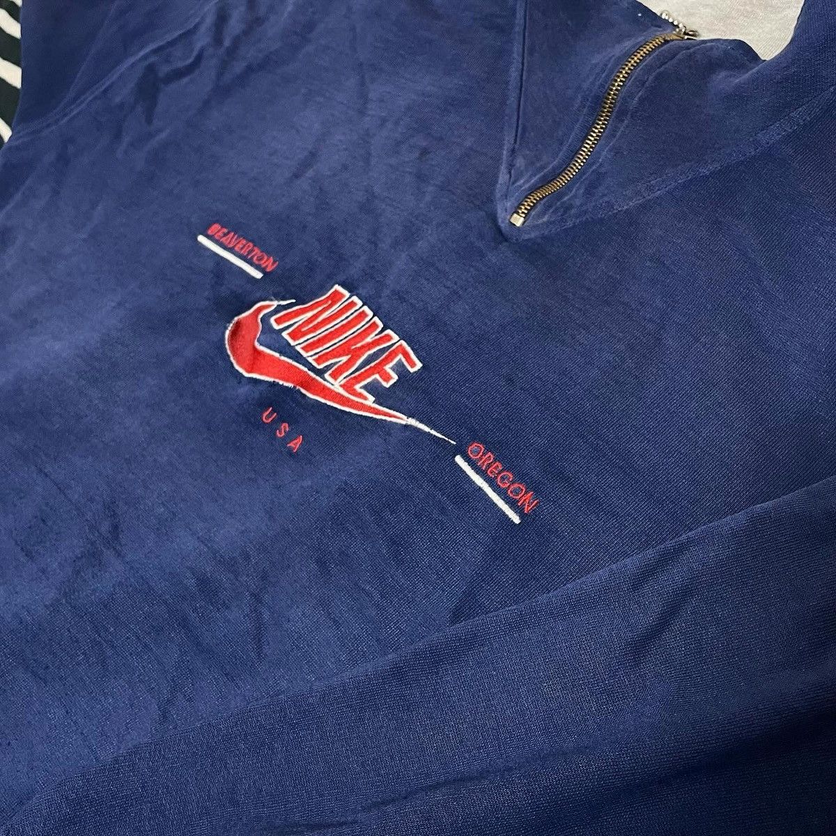 Nike × Vintage 90's NIKE HALF ZIP TURTLE NECK SWEATSHIRTS SPELLOUT USA Size US M / EU 48-50 / 2 - 4 Thumbnail