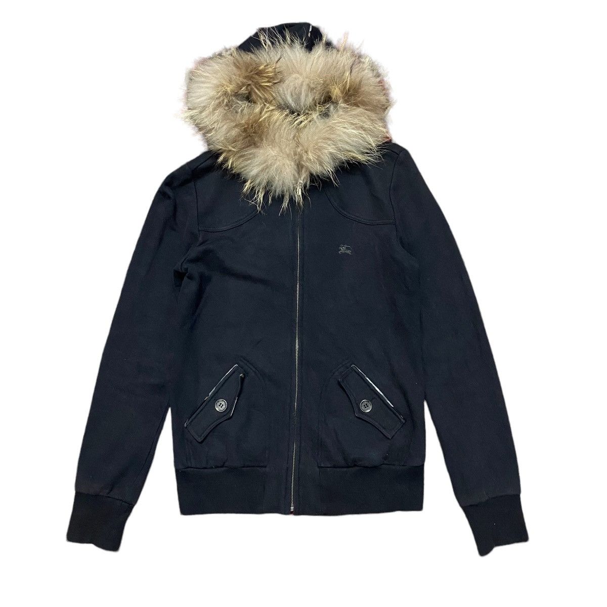 image of Burberry Womens Fur Hoodie Black (Size XS)