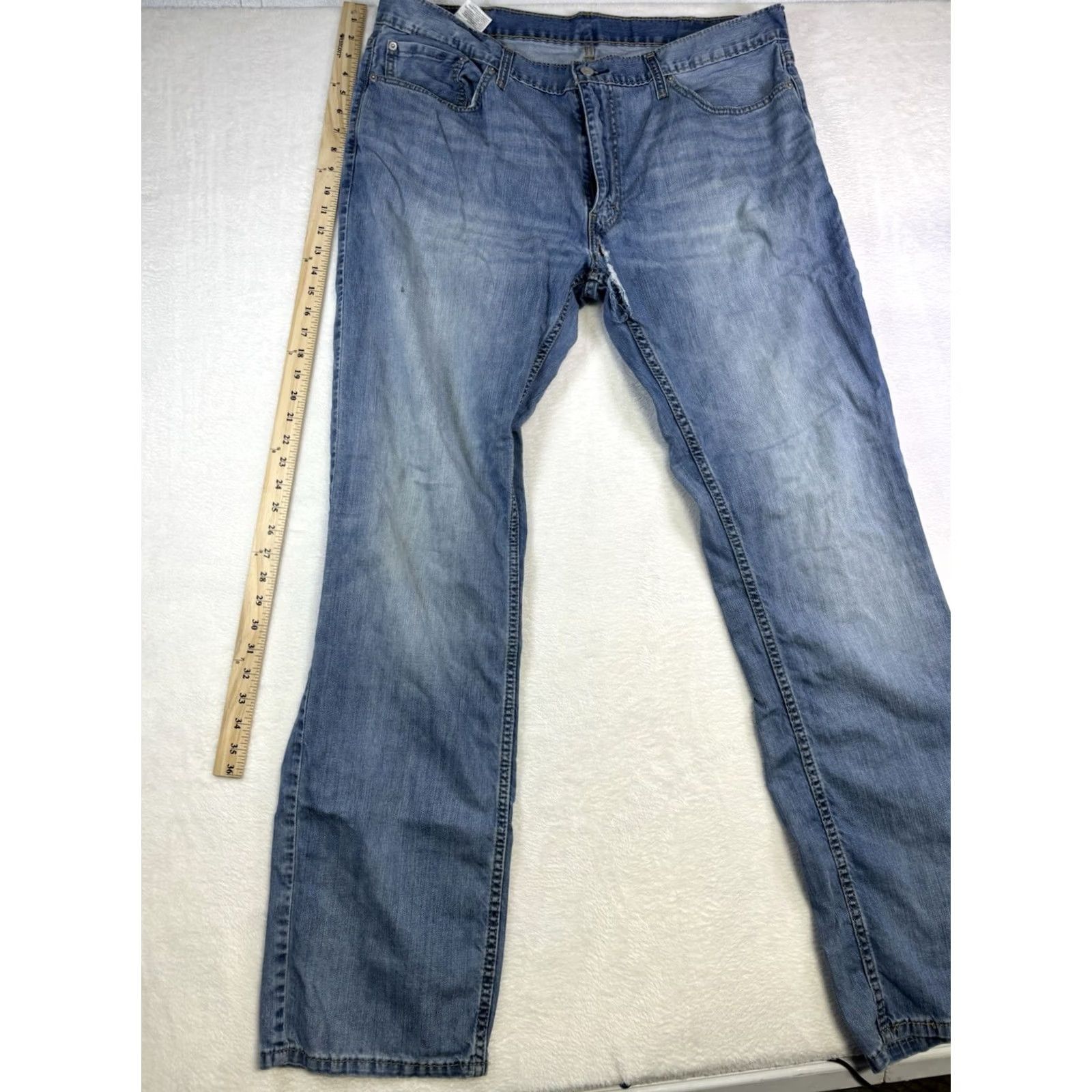 Levi's Levi's Jeans 559 Regular Straight Leg Blue Denim 40x36 Men Regular Five Pocket Belt Loops Zip Button 90s USA Logo Distressed Classic Fit Size US 40 / EU 56 - 4 Thumbnail