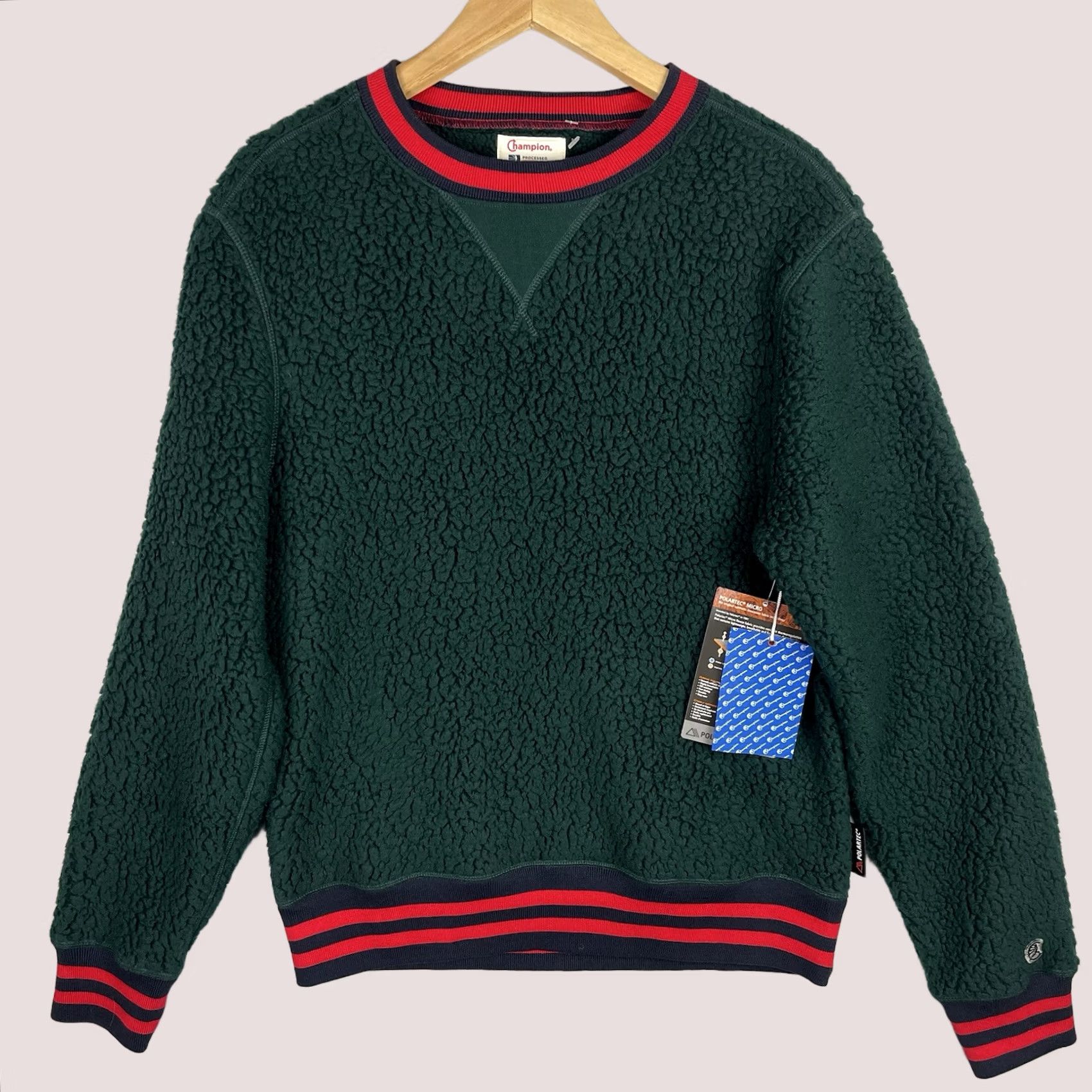 Champion Champion Sweatshirt Mens Medium Green Sherpa Pullover Crew Neck Sweater, Todd Snyder, Logo Embroidered, Fleece, 1-2 Day Ship, Pre-Owned Size US M / EU 48-50 / 2 - 1 Thumbnail