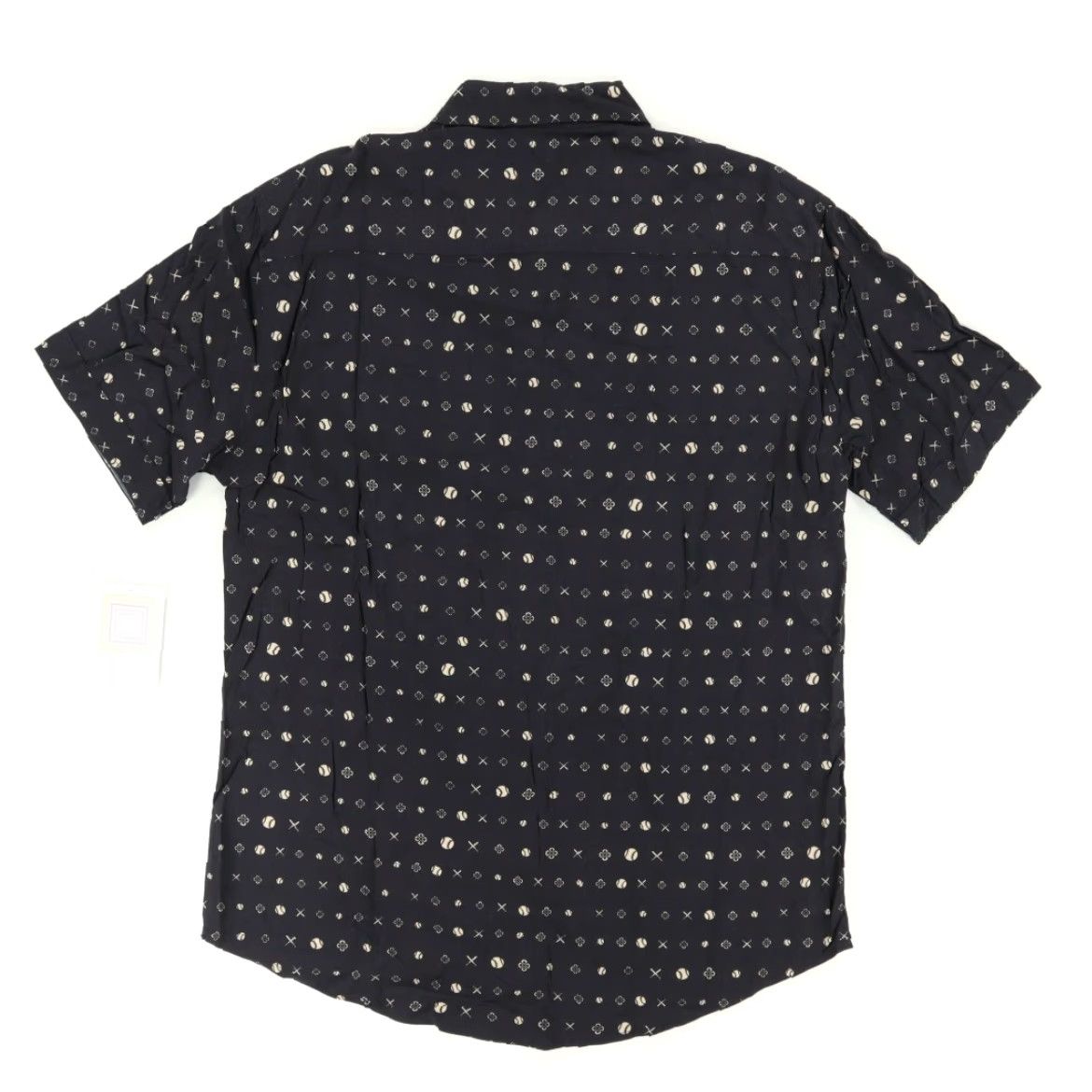 Vintage Lularoe Michael Baseball Camp Rayon All Over Print Button Up Shirt Black Men's M Size US M / EU 48-50 / 2 - 4 Thumbnail