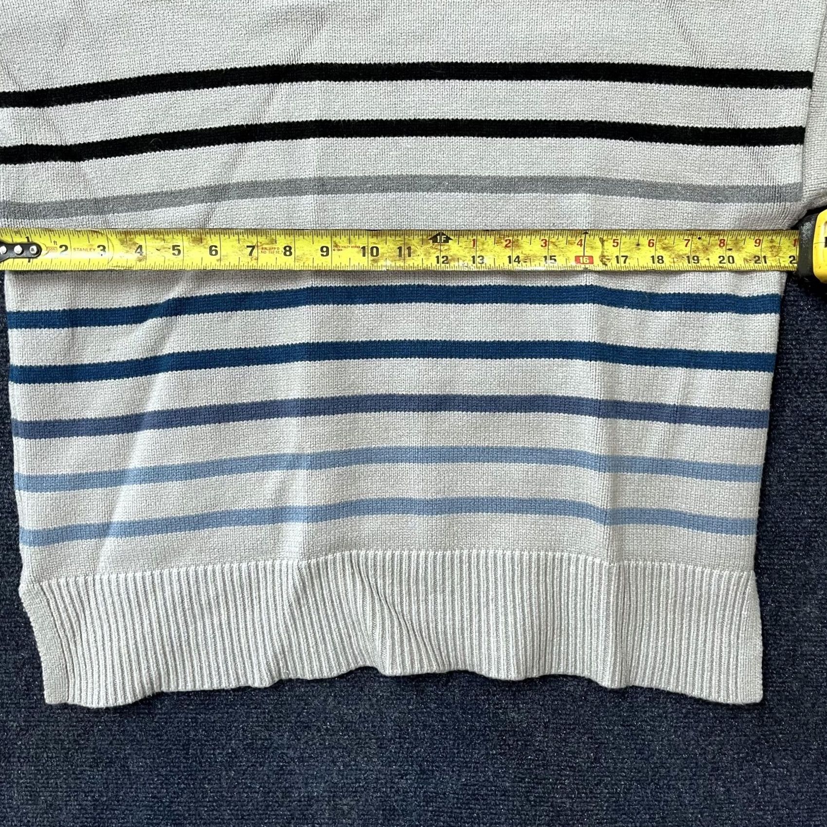 Vintage VINTAGE Philosophy Republic Clothing Sweater Womens 1X Gray Striped Crewneck Pullover Size XL / US 12-14 / IT 48-50 - 4 Thumbnail