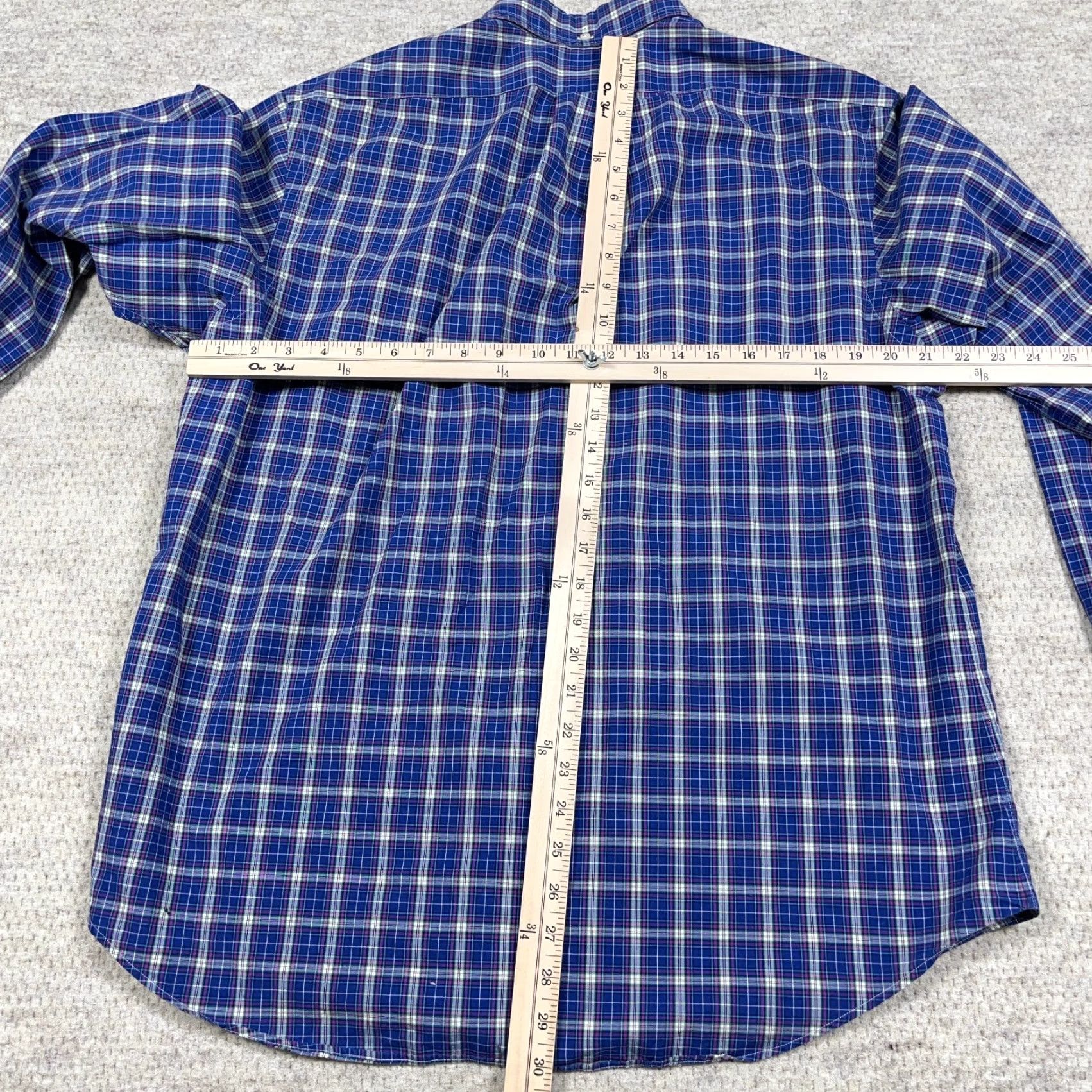 Ralph Lauren Ralph Lauren Shirt Men XL Custom Fit Blue Plaid Button-Up Tartan Dress Poplin Regular Size 46R - 6 Thumbnail